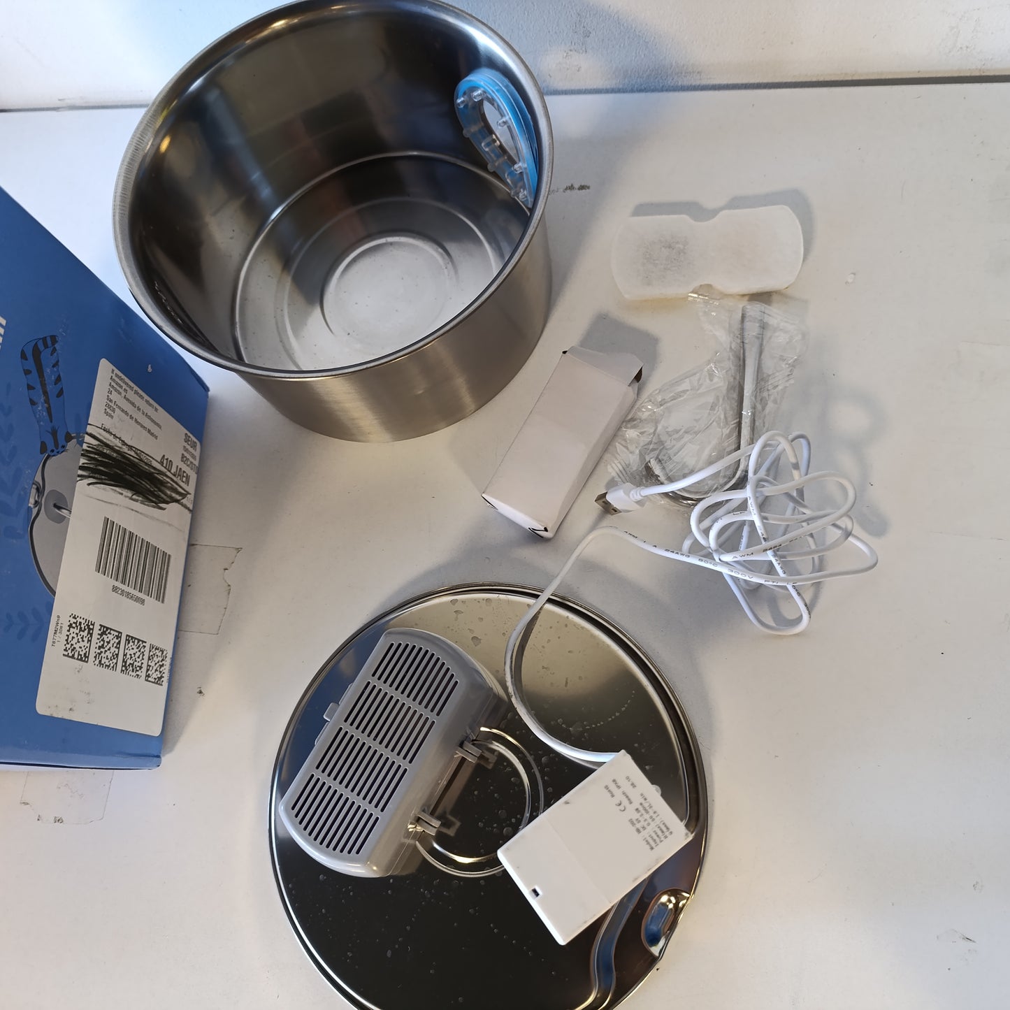 214768 - Shatërvan për Mace prej Çeliku Inoks, 2.6L me Dritare Niveli Uji, Dispenser Uji Elektrik Ultra i Qetë