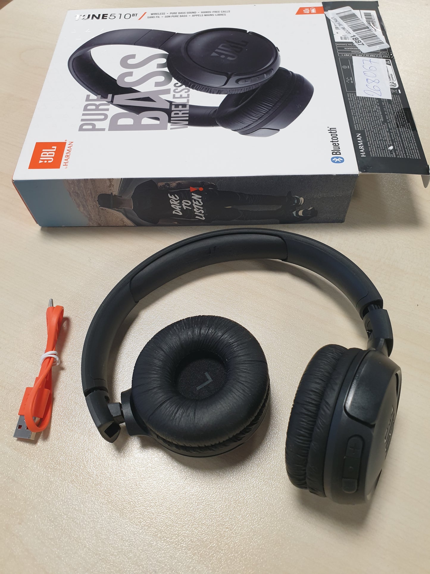 268067 - JBL TUNE 510 BT – Kufje Bluetooth On-Ear – Të zeza – Kufje të palosshme – Jetëgjatësi e baterisë deri në 40 orë