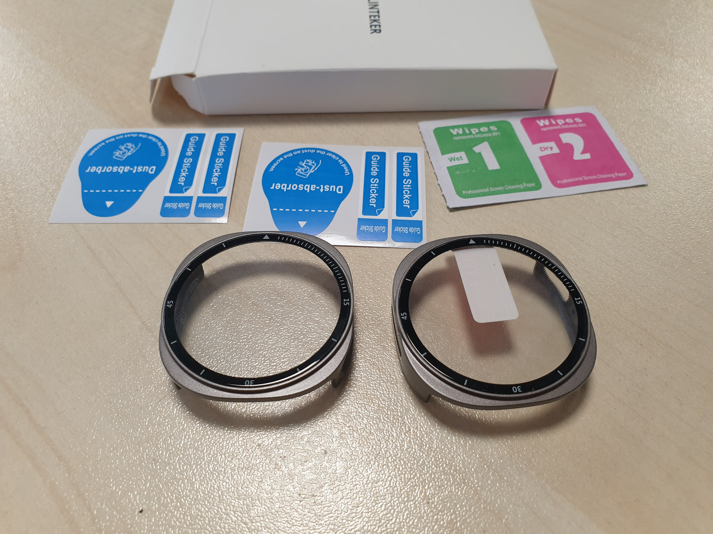 269194 - Mbrojtëse me 2 copë për Samsung Galaxy Watch 8 40 mm, mbrojtje 360° e gjithanshme, mbrojtës ekrani prej xhami të temperuar