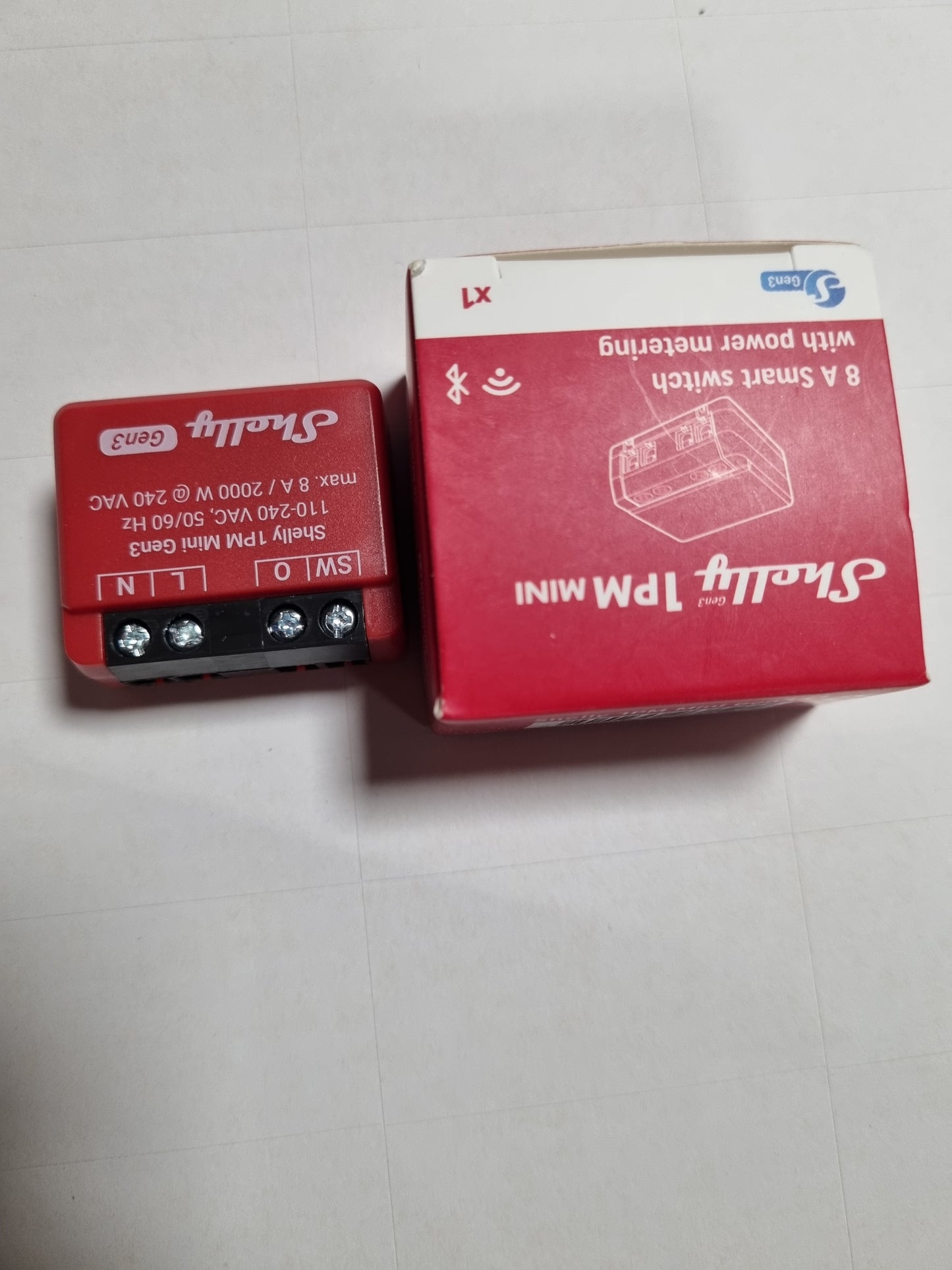 164011 - SHELLY 1PM MINI Gen3, WiFi dhe Bluetooth Smart Relé, 1-Kanal 8A, Matja e Energjisë, Automatizim Shtëpiak, Pajisje me Telekomandë, Përkrahës i Alexa dhe Google Home, i Përshtatshëm për iOS dhe Android, Qendra nuk është e Nevojshme