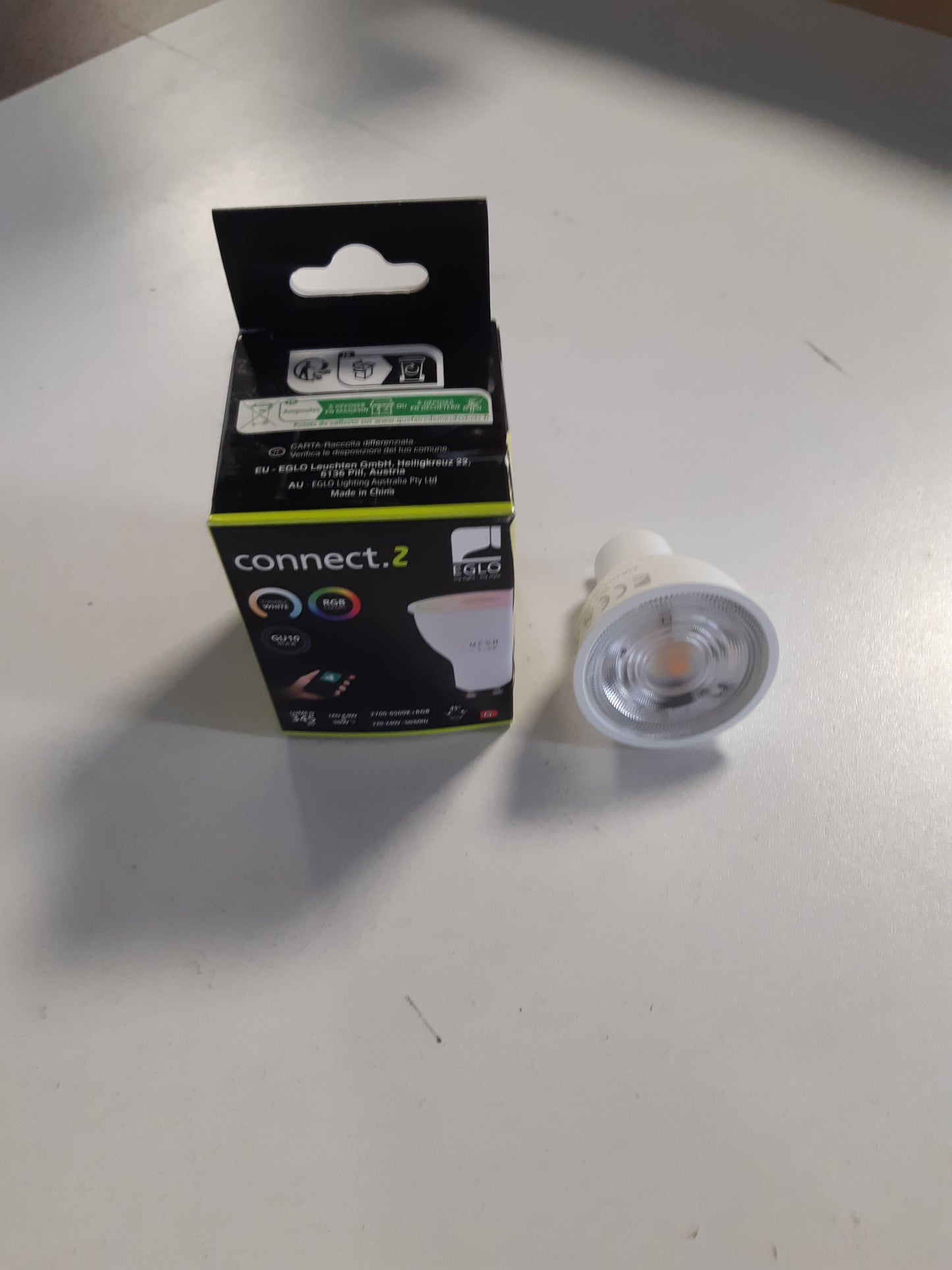 262976 - EGLO | Llambë LED connect.z Smart Home GU10 | ZigBee | Kontroll zanor me aplikacion dhe Alexa | E zbehtë | RGB | Ngjyrë drite e rregullueshme (e bardhë e ngrohtë - e bardhë e ftohtë) | 345 lumen | 5 vat
