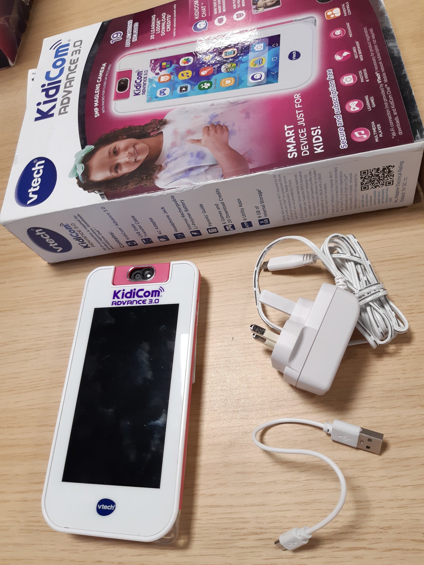 58064 - VTECH Lodër për Mësim dhe Komunikim Kidicom Advance 3.0 në Ngjyrë Rozë, me Libra elektronikë, Kamera dhe Aplikacione, e përshtatshme për Djem dhe Vajza 4-7+ Vjeç