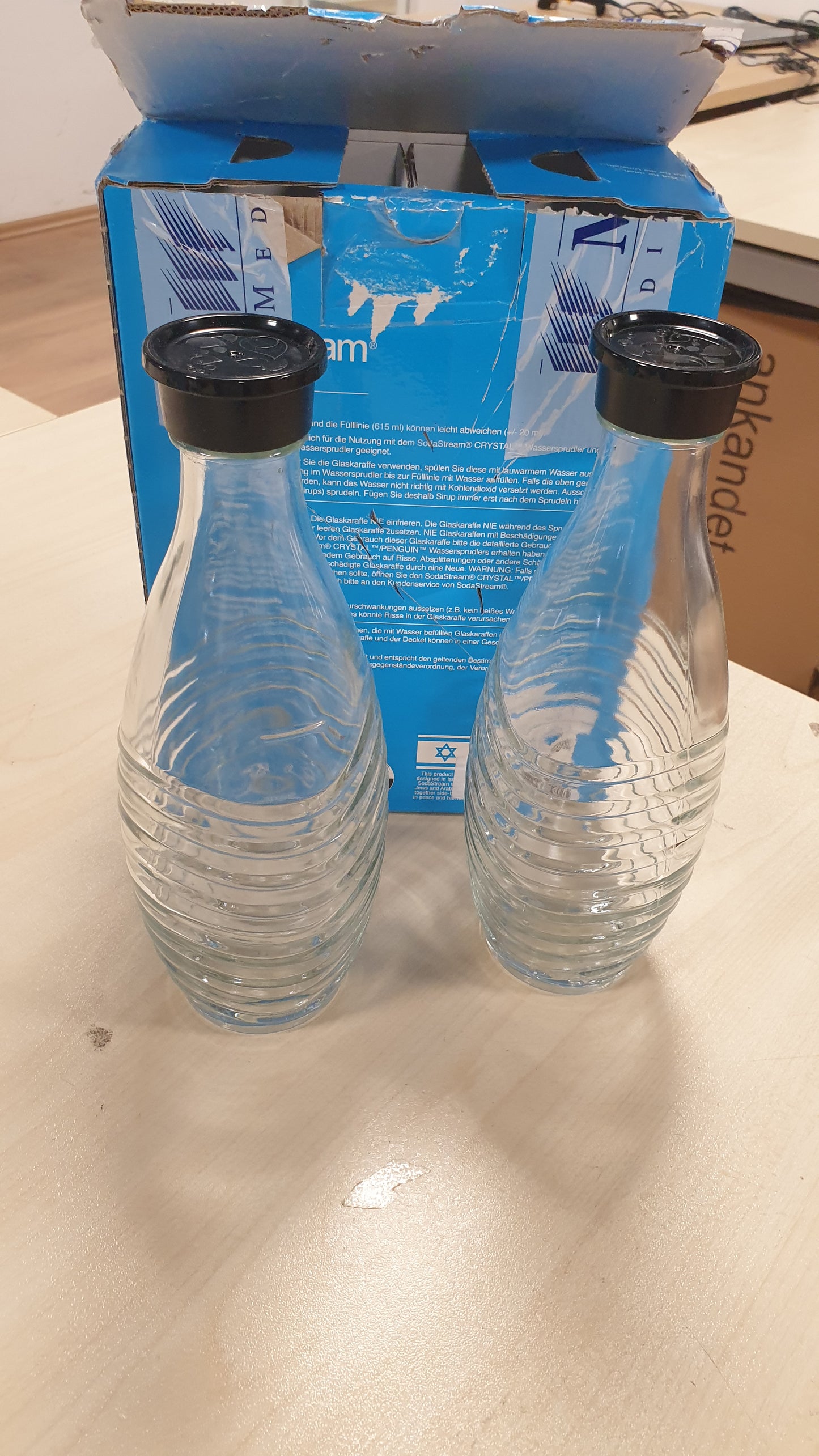 179953 - SODASTREAM - Karafe Qelqi Zëvendësuese DuoPack për Pajisjen e Ujit të Gazuar Crystal, Kapacitet 2 x 0.6L