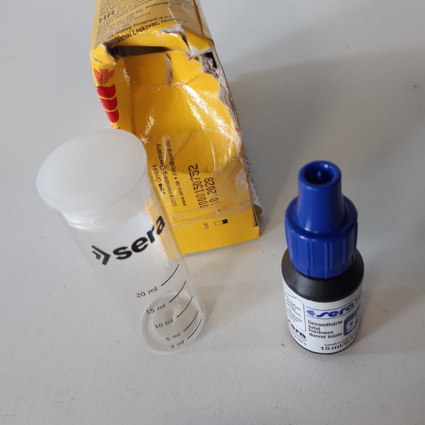225141 - TESTI I FORTËSISË TOTALE SERA 04110 (GH) - 15 ml, mat fortësinë totale për ujë të ëmbël në akuariume ose pellgje