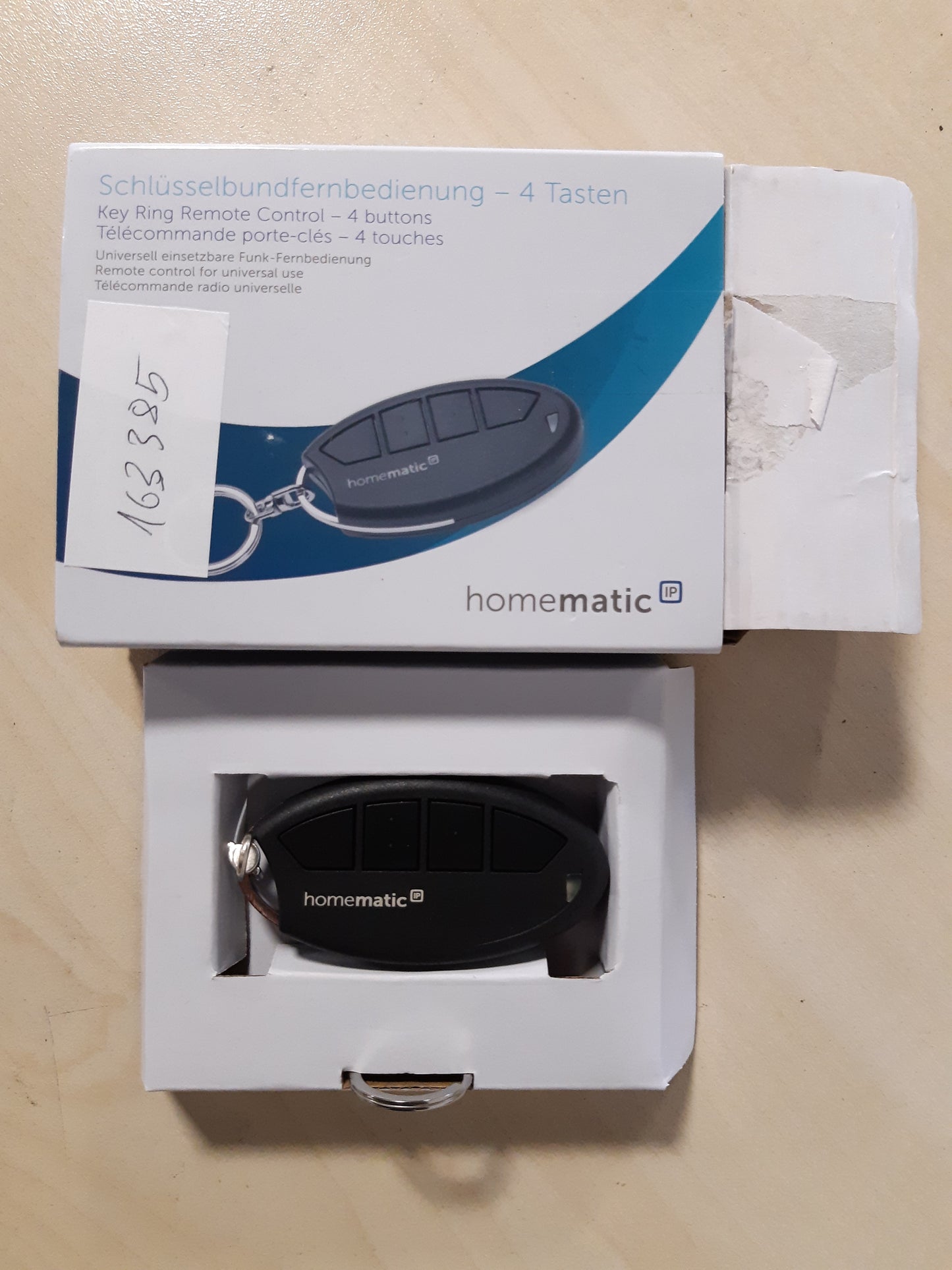 163385 - HOMEMATIC Telekomandë me Çelësa IP me 4 Butona, Numri i Modelit 140740 A0 - 1 copë