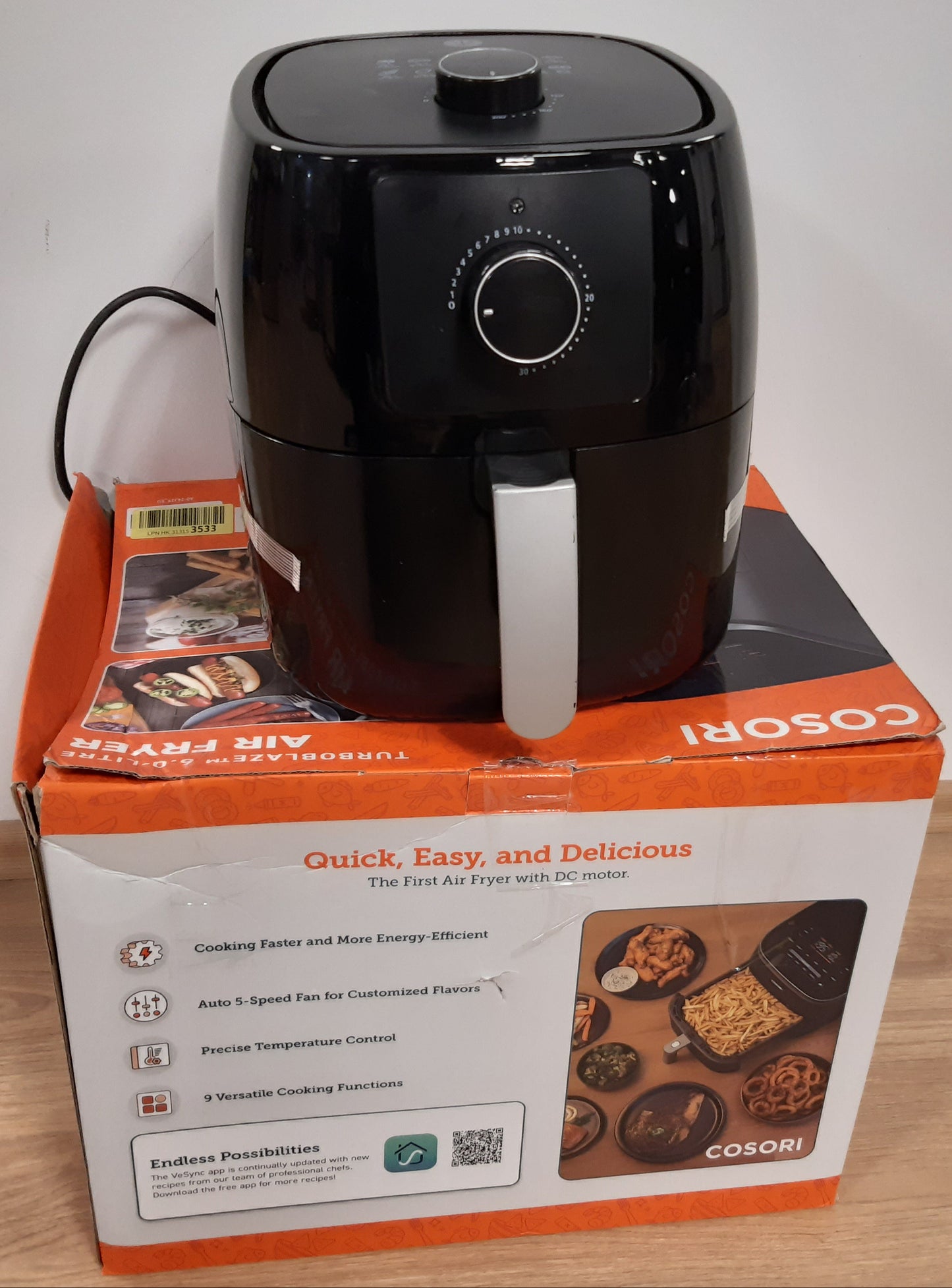 89156 - Fritezë me ajër të nxehtë 5 litra | Skuqje e thellë dhe gatim preciz pothuajse pa vaj, ideale për pjekje në skarë, pjekje dhe ngrohje | Fritezë me ajër me funksion kohëmatës dhe fikje automatike