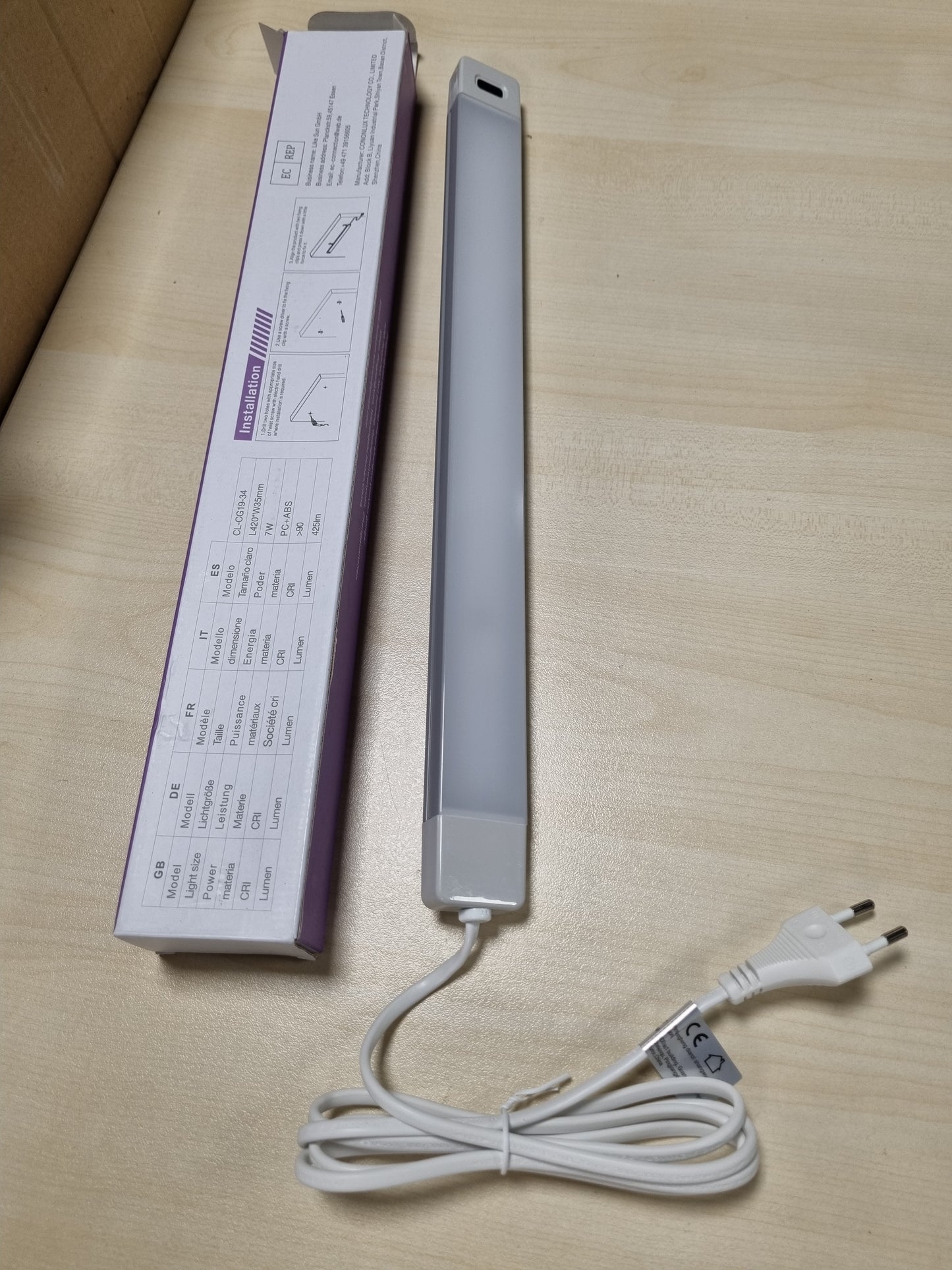 216157 - HENSAM Dritë LED nën dollap 42 cm me çelës dorë, e bardhë e ngrohtë 3000K