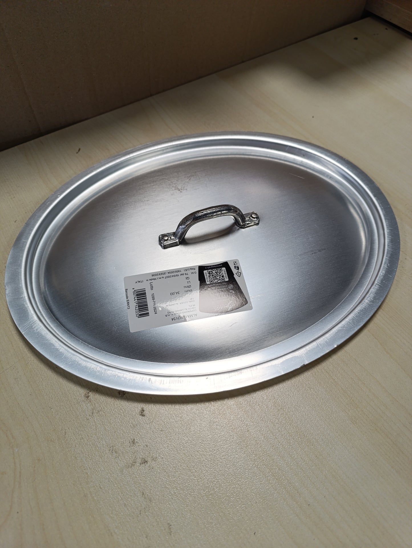 187555 - AGNELLI ALMA129OV34 Kapak Oval Profesional prej Alumini 3mm, Madhësia 34 x 23cm