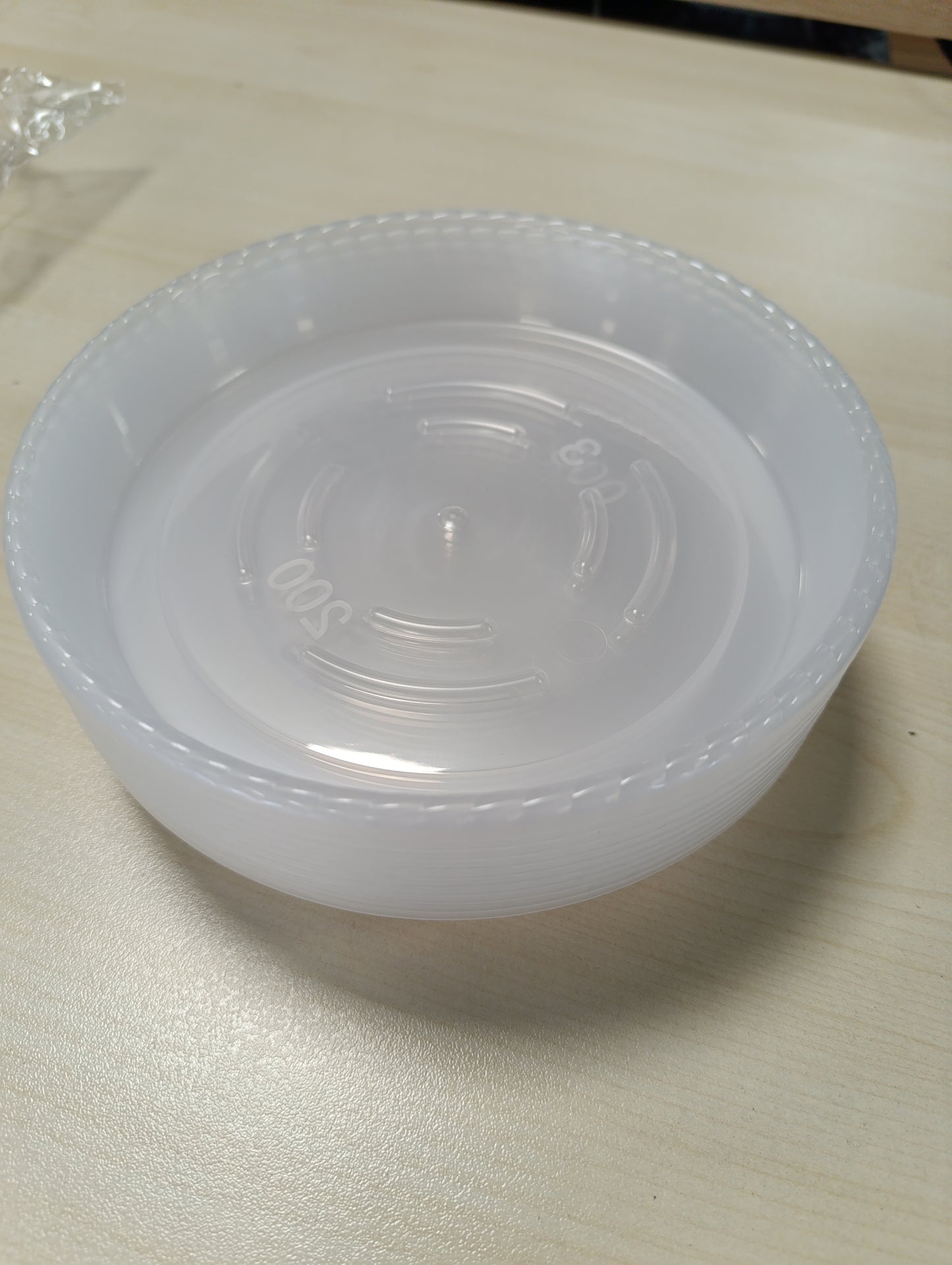 224284 - LIKOSO Pjatë vazoje për lule 19cm, Tabaka pikuese plastike transparente për bimë të brendshme dhe të jashtme, Set me 10 copë