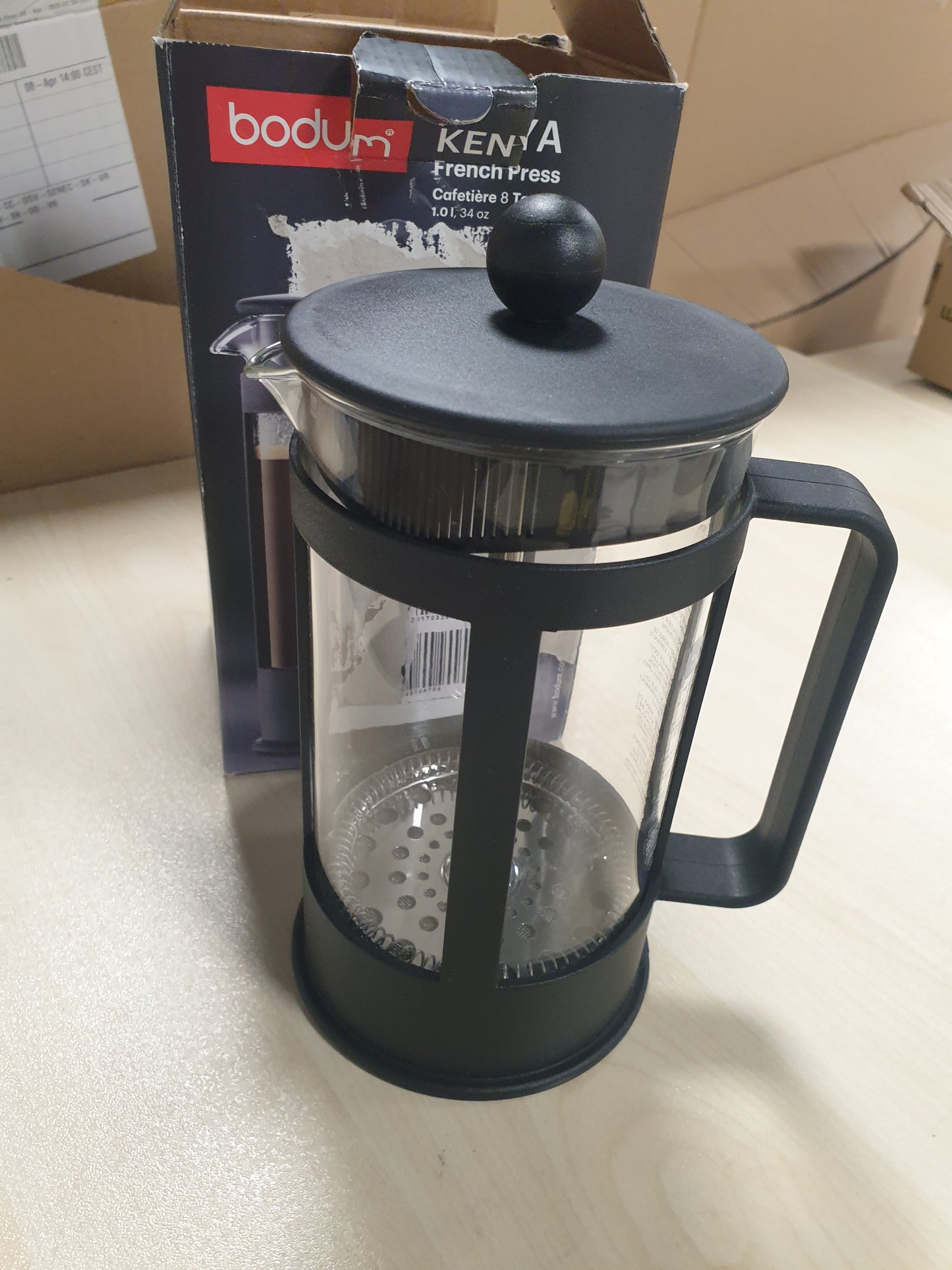 218512 - BODUM Makinë kafeje Kenya, 1L / 8 filxhanë, Qelqi borosilikati dhe çelik inox, Mund të lahet në lavastovilje
