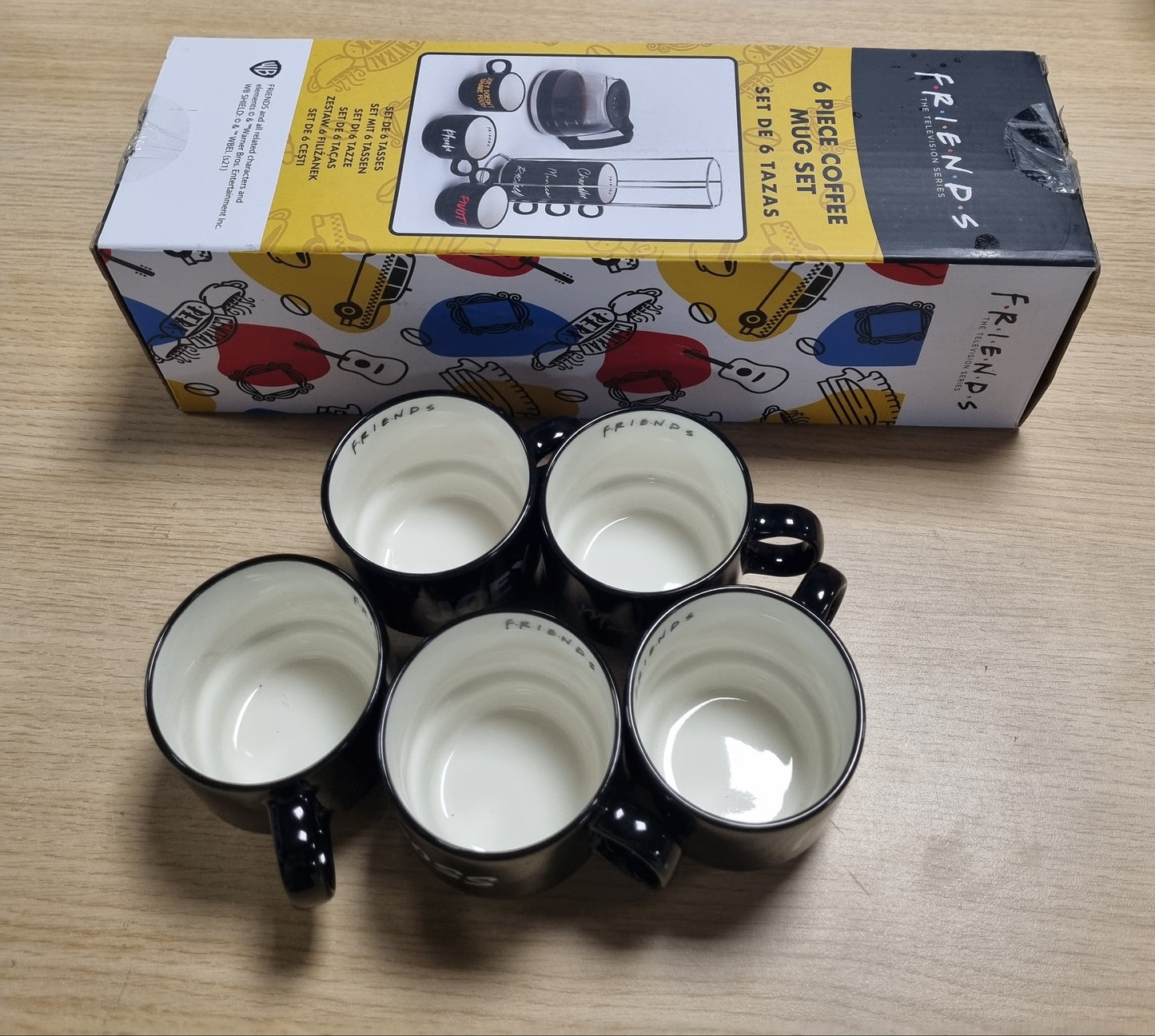 260759 - GRUPO ERIK Set me 6 Filxhanë kafeje origjinale që mund të vendosen njëra mbi tjetrën me mbështetëse, Filxhanë për Espresso