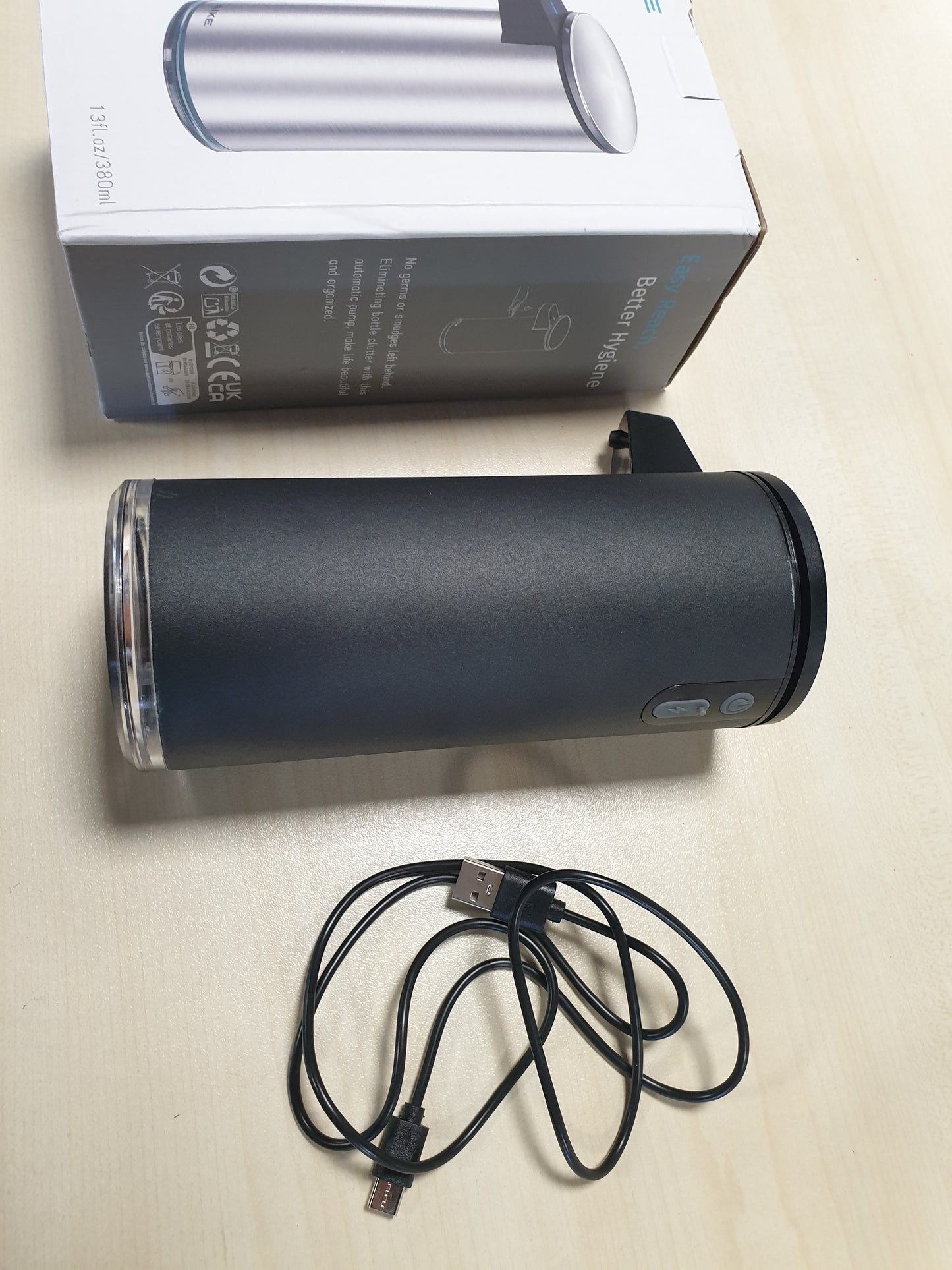 217667 - AIKE SensePro Dispensues Automatik Sapuni, Rikarikueshëm USB-C, Çelik Inoks, 380ml