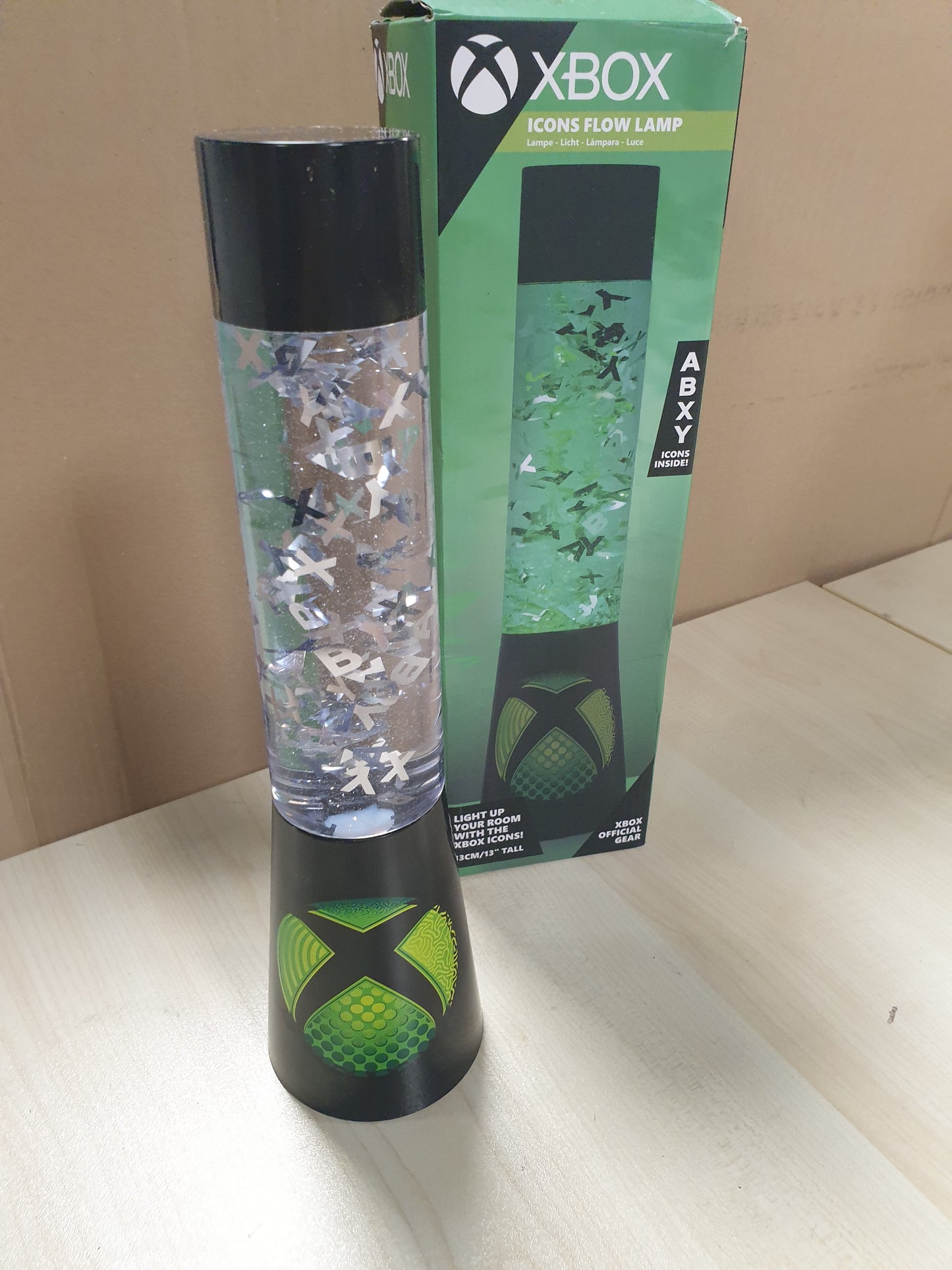 221745 - Paladone - Llambë e lëngshme Xbox Glitter, produkt i licencuar Microsoft, dritë nate për dhomën e lojërave
