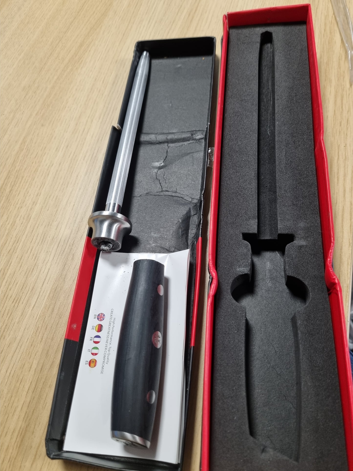 222546 - SHAN ZU Mprehës thikash japoneze, 20 cm, çelik super i lartë karboni, për thika kuzhine prej çeliku inox