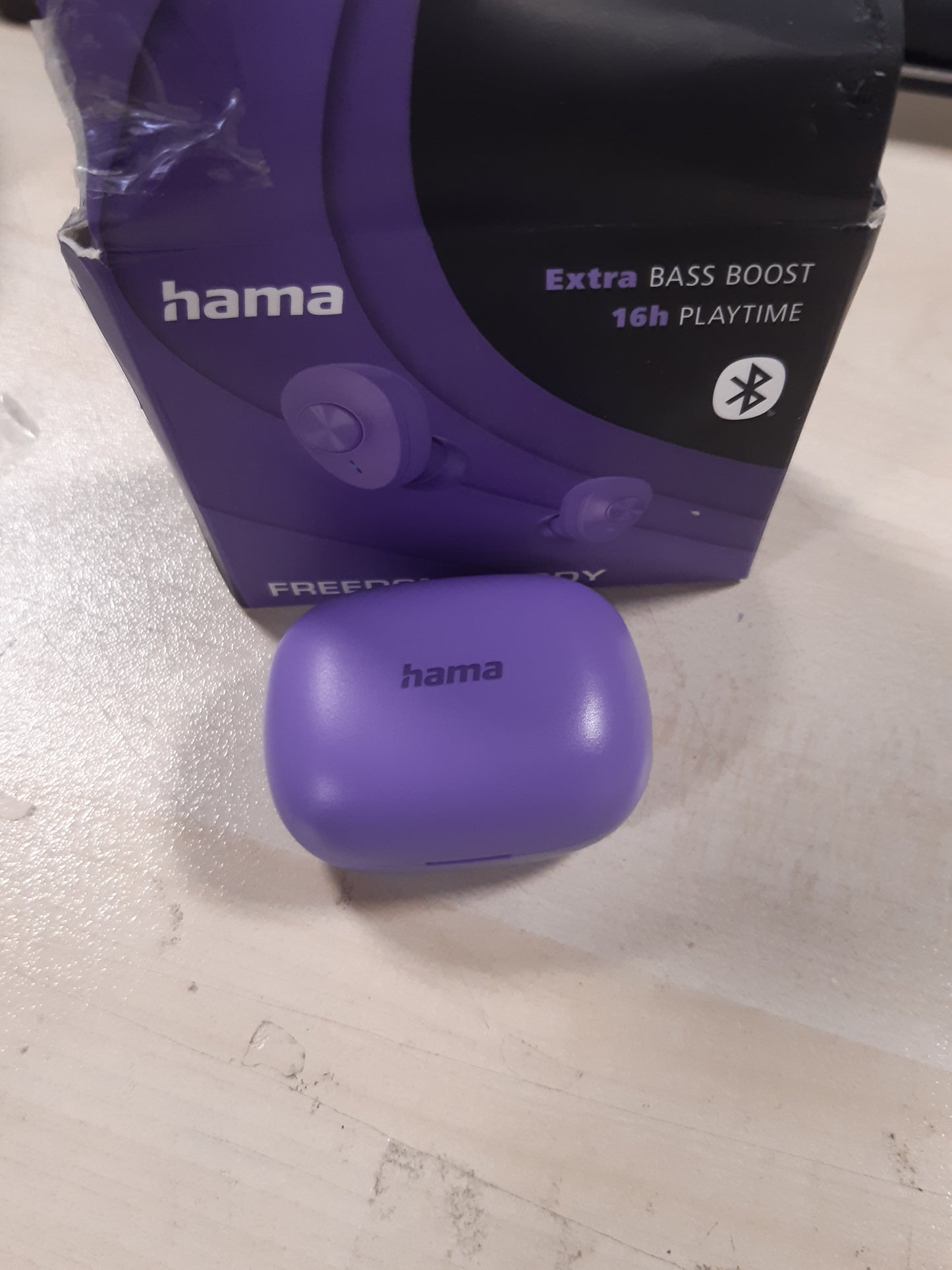 266724 - HAMA Kufje Bluetooth “Freedom Buddy” | True Wireless | Kufje pa tel | Përforcim basesh | Kontroll zanor | Ngjyrë: Vjollcë