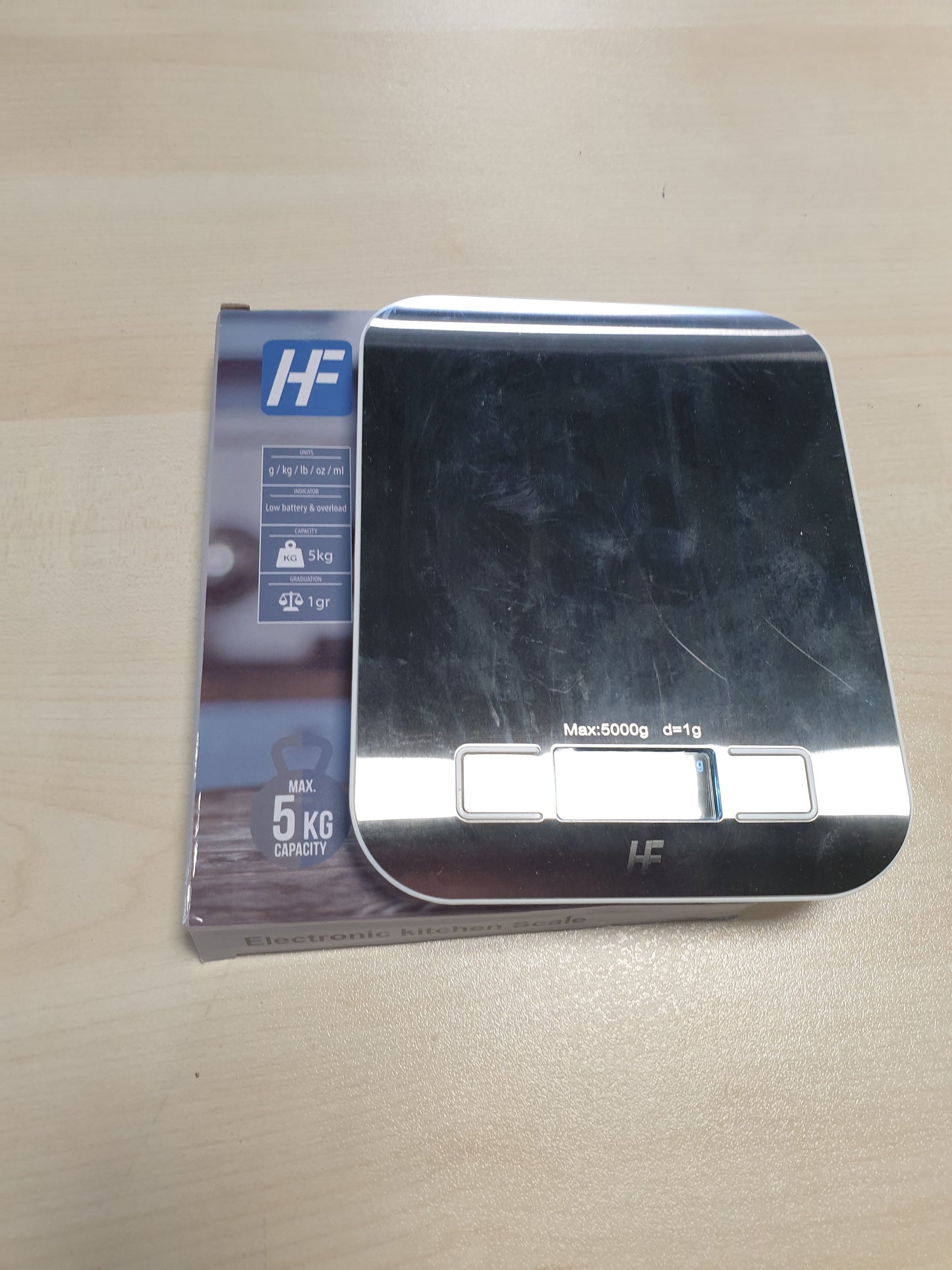 242921 - PESHORE DIXHITALE KUZHINE HOMEFASHION, Platformë Çelik Inoks, Kapacitet 5kg, Precizitet 1g, Ekran LED