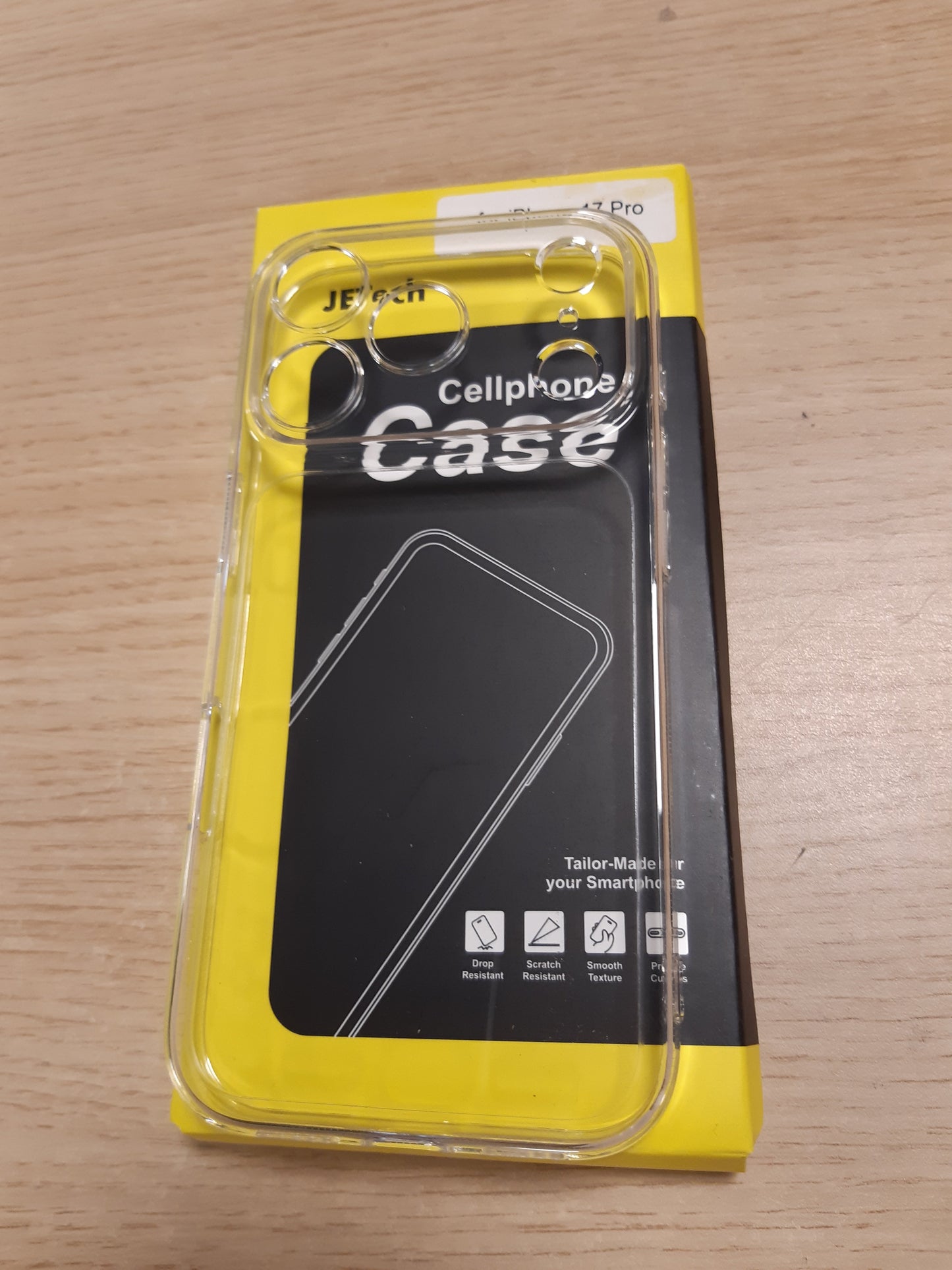 267168 - JETech Mbështjellëse e hollë për iPhone 17 Pro 6.3 inç - mbrojtje të plotë të kamerës, mbrojtëse minimaliste ultra e hollë dhe e lehtë (transparente)