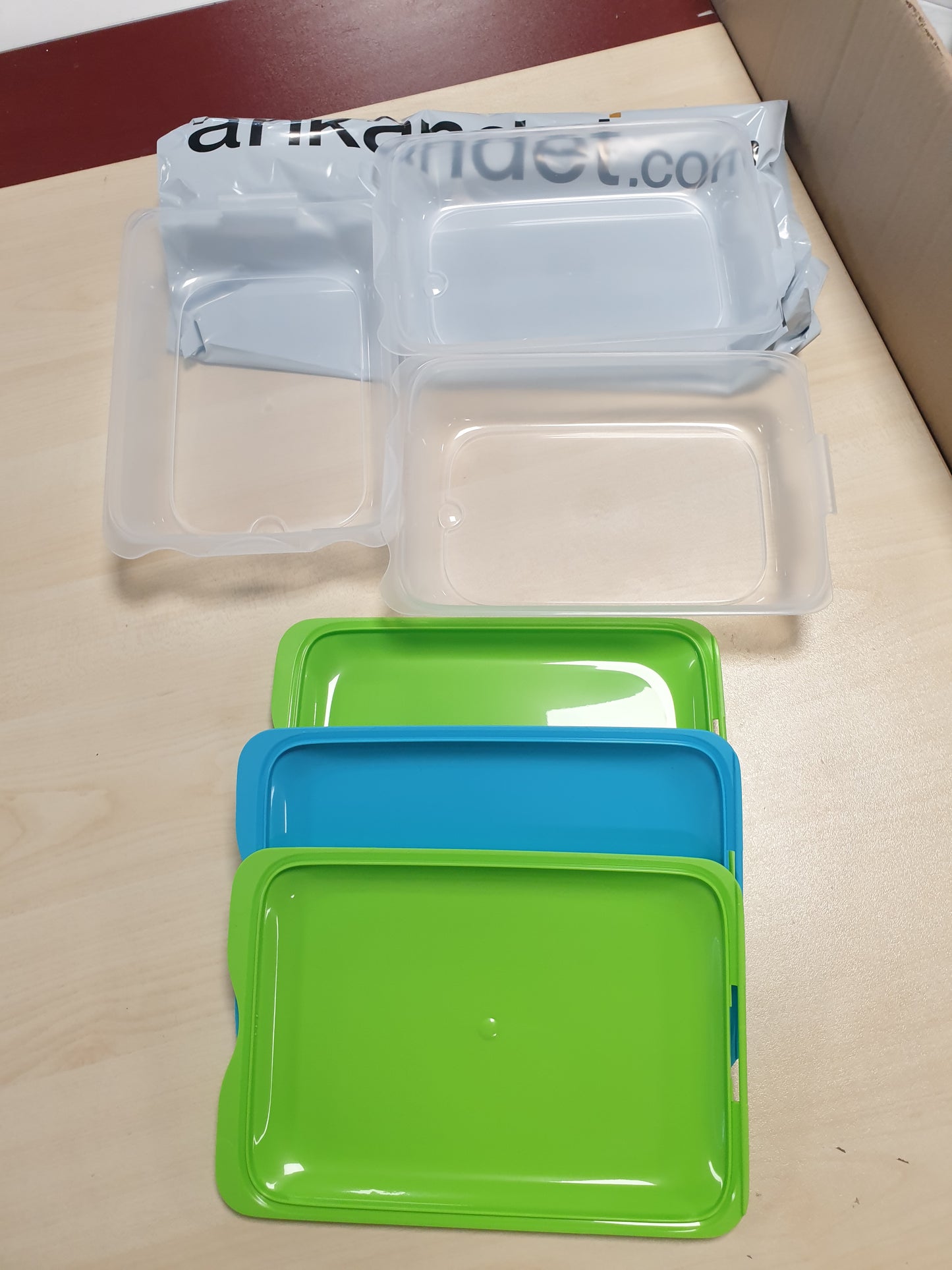 228752 - TATAY Enë Deli për Frigorifer, Set prej 4 Maxi, 17x6.2x25.2 cm, Pa BPA, Blu, Jeshile Limoni