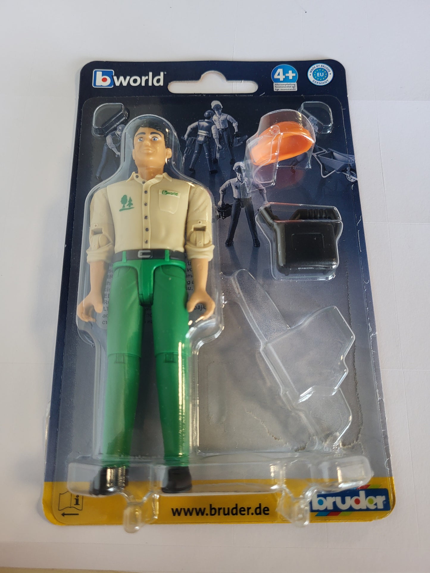 219987 - Bruder 60030 - Punëtor Pylltarie me Aksesorë - Figurë Lodër në Shkallë 1:16, bworld