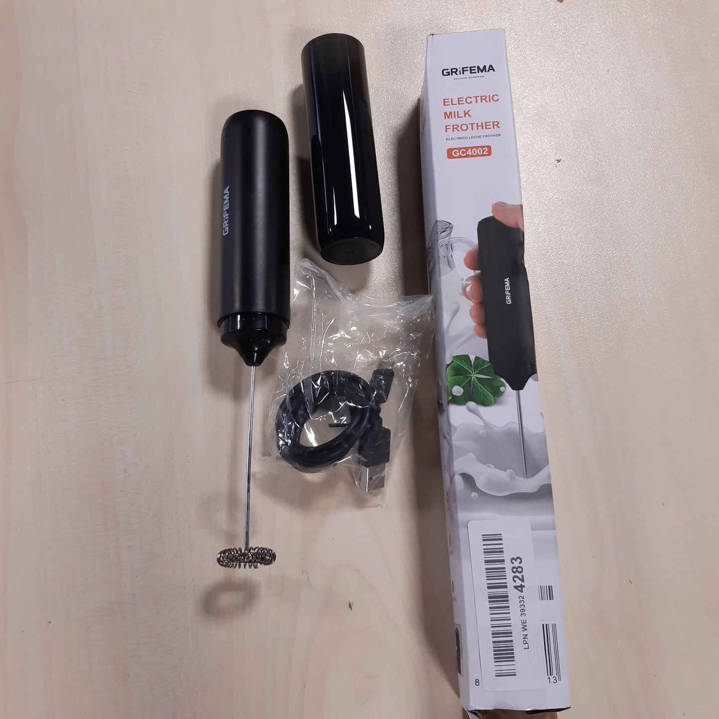 253520 - GRIFEMA Shkumëzues qumështi me USB i rikarikueshëm, elektrik, 13000 RPM, Ergonomik, Mini shkumëzues për kapuçino, kafe rezistente ndaj plumbave, Matcha