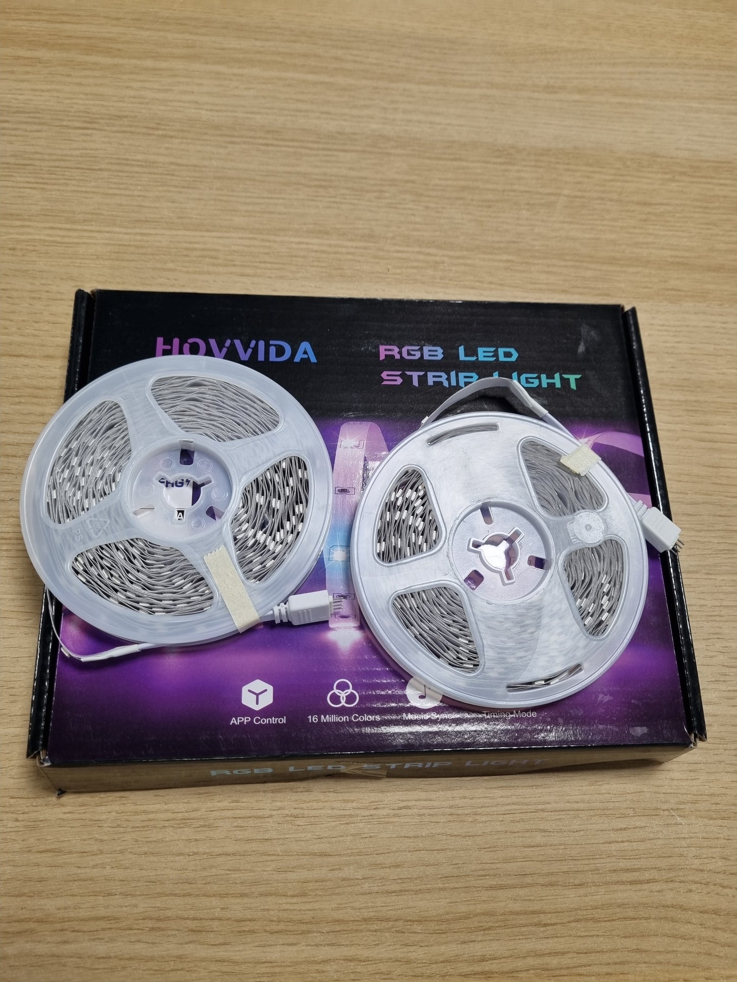 252091 - HOVVIDA Shirit LED me WiFi 20M, i pajtueshëm me Alexa dhe Google Home, 30 LED/metër, 2x10M, Drita RGB 24V 600 LED, Aplikacion dhe Telekomandë, Modalitet Muzike, për Dhomë, Dhomë Ndenjeje, Kuzhinë, Dhomë Gjumi, Festë