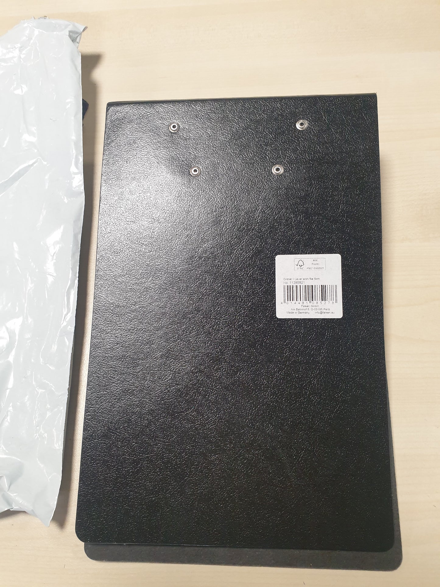 269252 - FALKEN Dosje kartoni origjinale, format special, e ngushtë 5 cm, DIN A5 horizontalisht, e zezë, për deklarata bankare, dosje me unaza, e certifikuar Blue Angel
