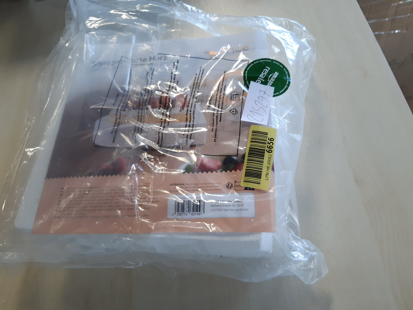 215297 - MCE-COMMERCE Set Torte me Zemër prej Stiropori, tre nivele, lartësia 5cm, 10cm, 15cm, 20cm