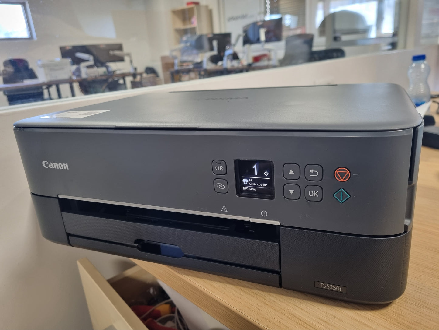 126331 - CANON PIXMA TS5350i në Ngjyrë të Zezë, Printer 3-në-1 me Wi-Fi, Fotokopjues dhe Skaner, i Pajtueshëm me PIXMA PRINT PLAN, Printim Fotografish pa Bordura, Përfshin Letër Fotografike PP-201 9x9cm