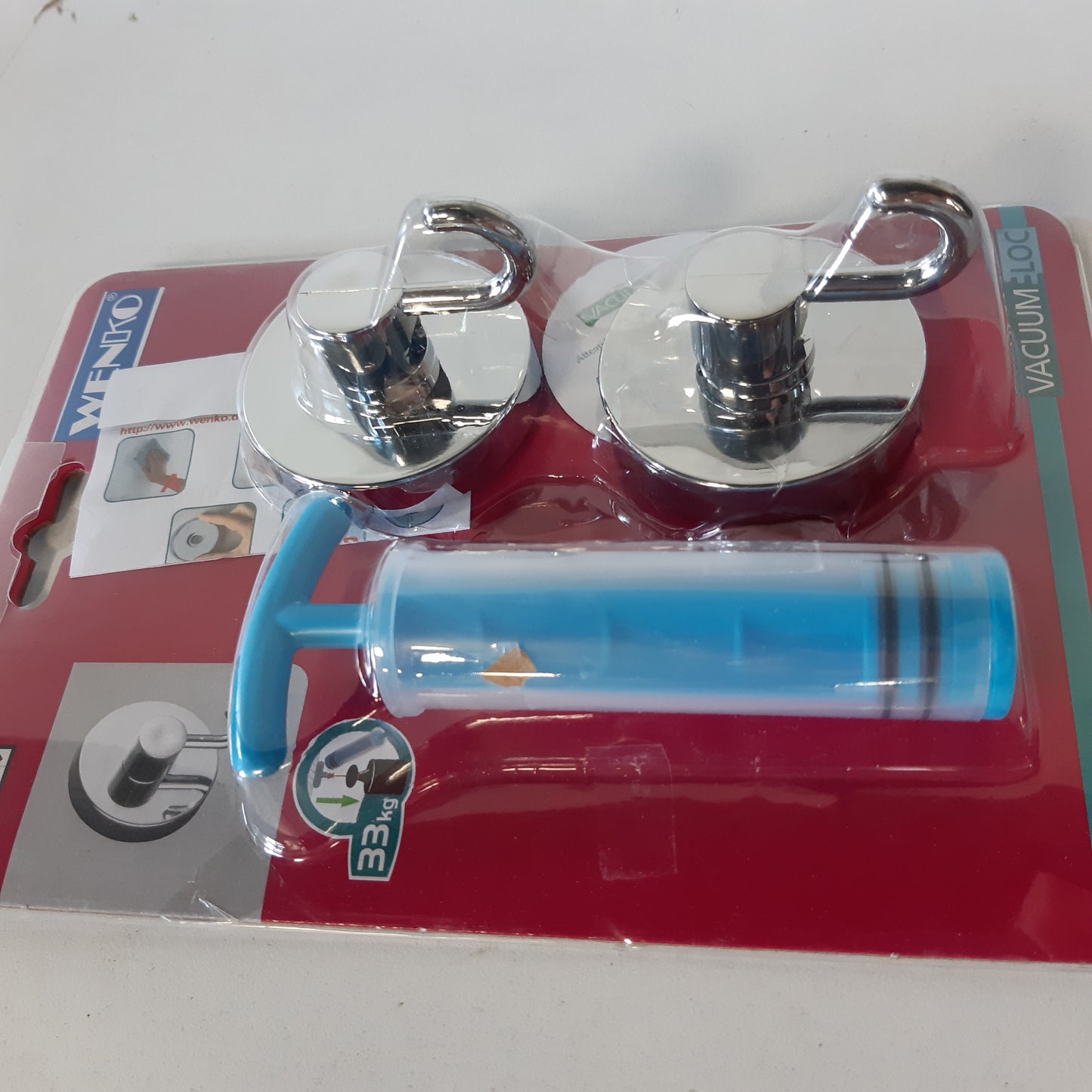 218550 - WENKO Grep për Derën Vacuum-Loc®, Grep për Peshqir Banjoje, Set me 2 copë