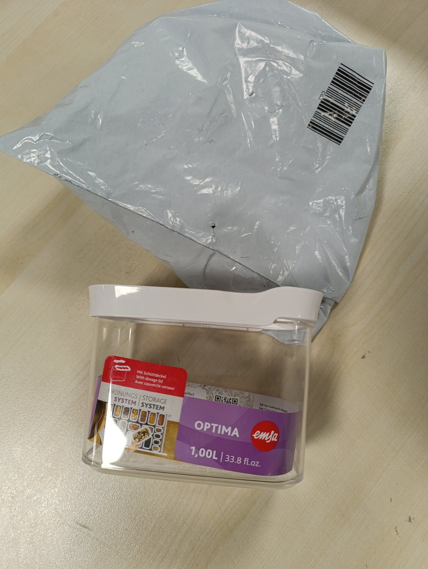 228747 - EMSA Optima Enë tundëse, 1 litër, drejtkëndëshe, kapak rrëshqitës, N1141900
