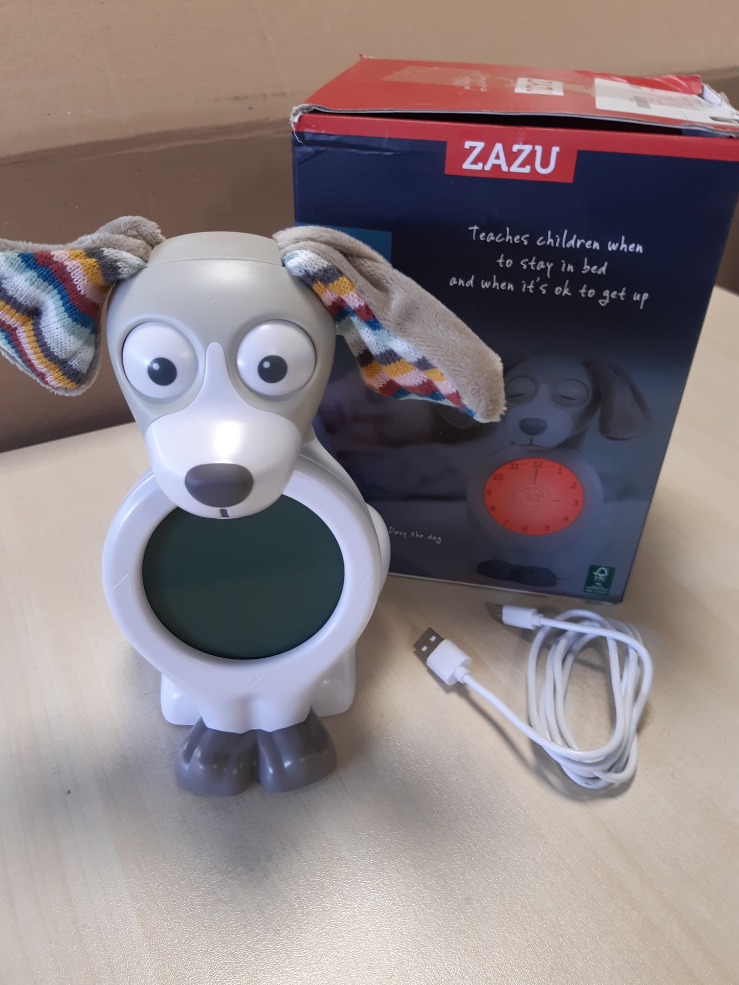 255353 - ZAZU Ora Davy, qeni – Orë dhe dritë nate për fëmijë, Orë alarmi me ndriçim, shkëlqim i rregullueshëm