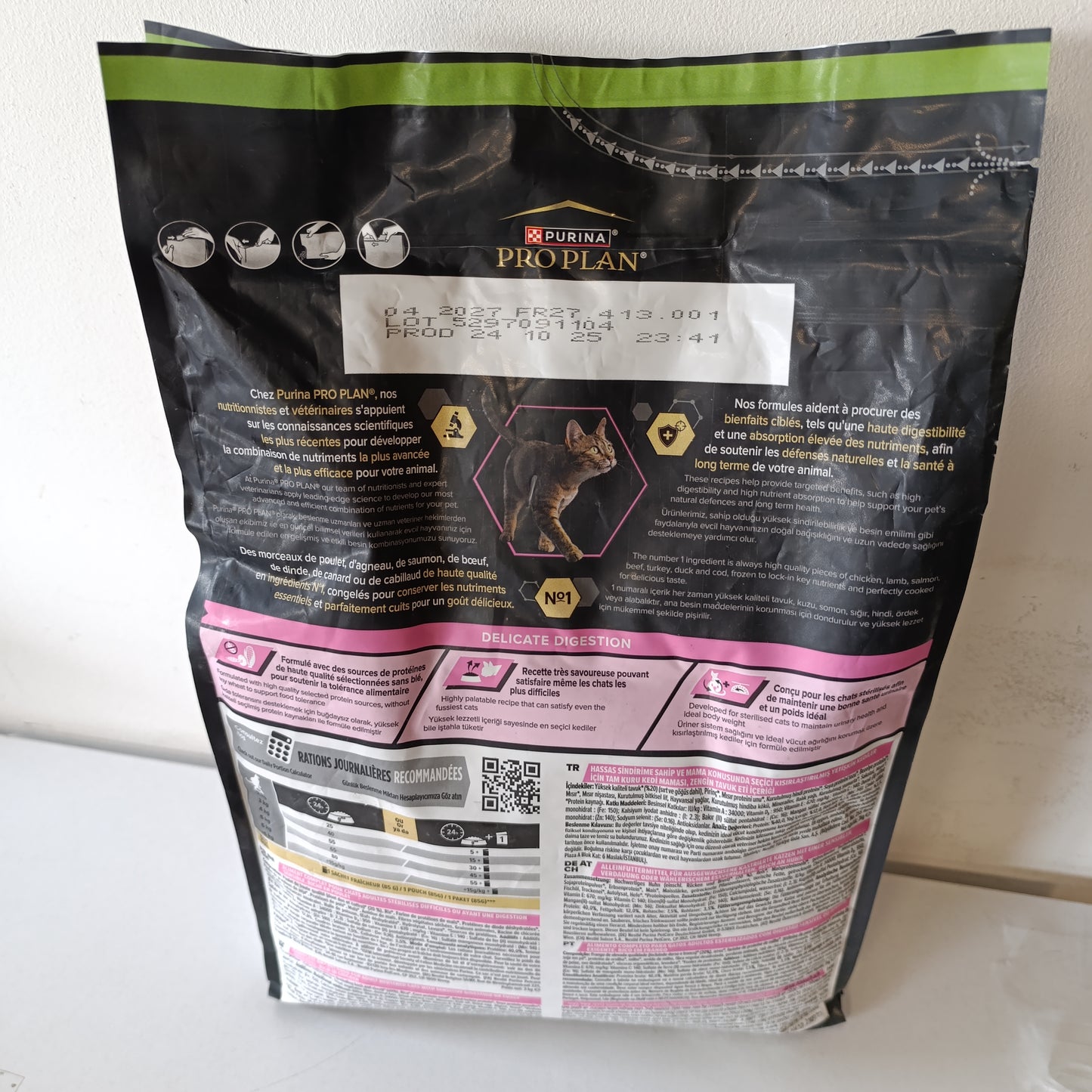 195503 - PURINA PRO PLAN | Tretje për Mace të Rritura të Sterilizuara | Ushqim i Thatë me Pulë | Mban Sistemin Tretës të Shëndetshëm | Qese 3kg