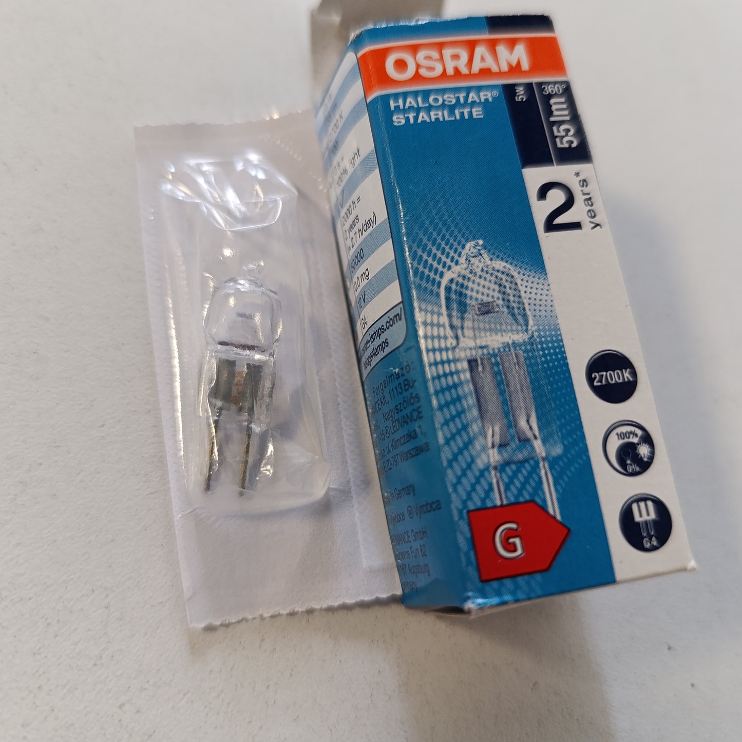 216696 - Osram Starlite 64405 S 5 Watt 12 Volt G4 - 5W