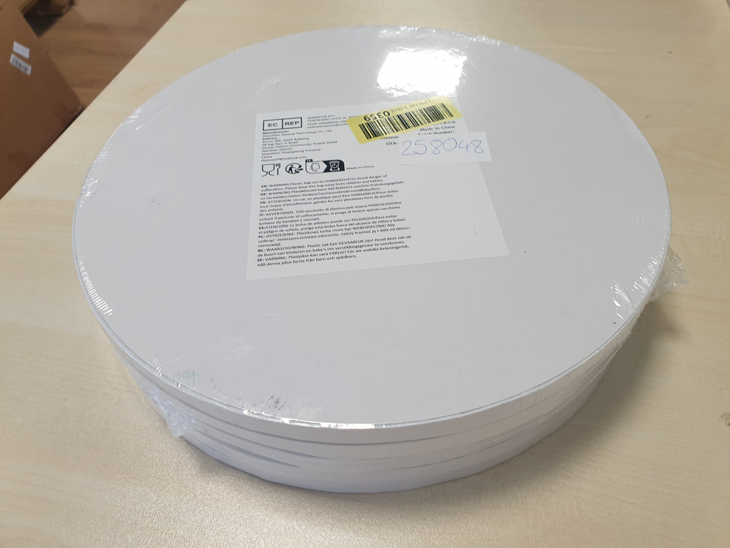 258048 - OTAUOAEA Tavë Torte e Rrumbullakët me 5 Pjesë, e Bardhë, 30 cm, Tavë prej Kartoni 11 mm, E Ripërdorshme dhe Rezistent ndaj Yndyrës