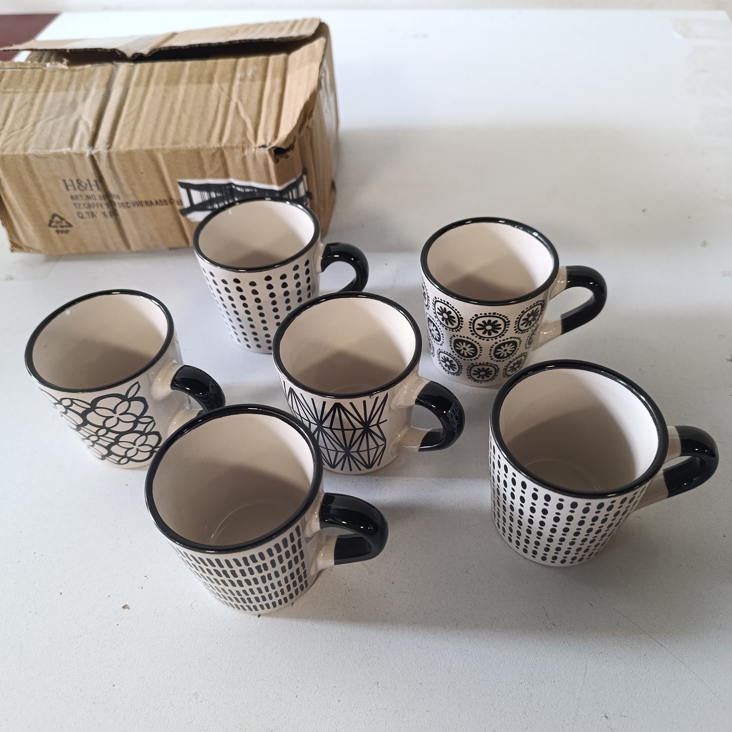 224537 - H&H Vhera – Set me 6 Filxhanë Kafeje prej Stoneware, 90 cc