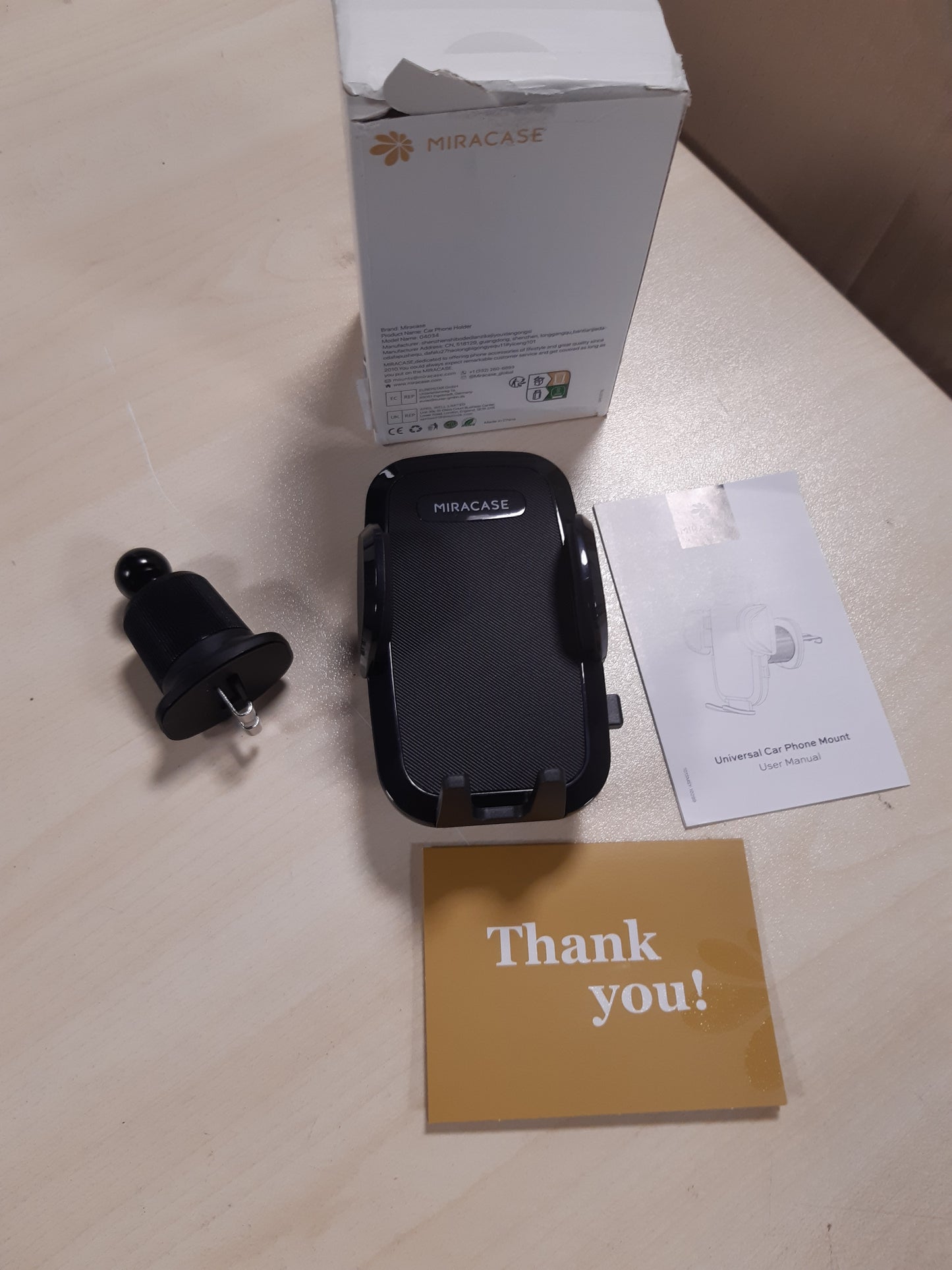 268761 - Miracase - Mbajtëse Telefoni për Makinë për Vrimën e Ajrit, Grenx i Dyfishtë Metalik, Rrotullim 360°, E Përputhshme me të Gjithë Telefonat