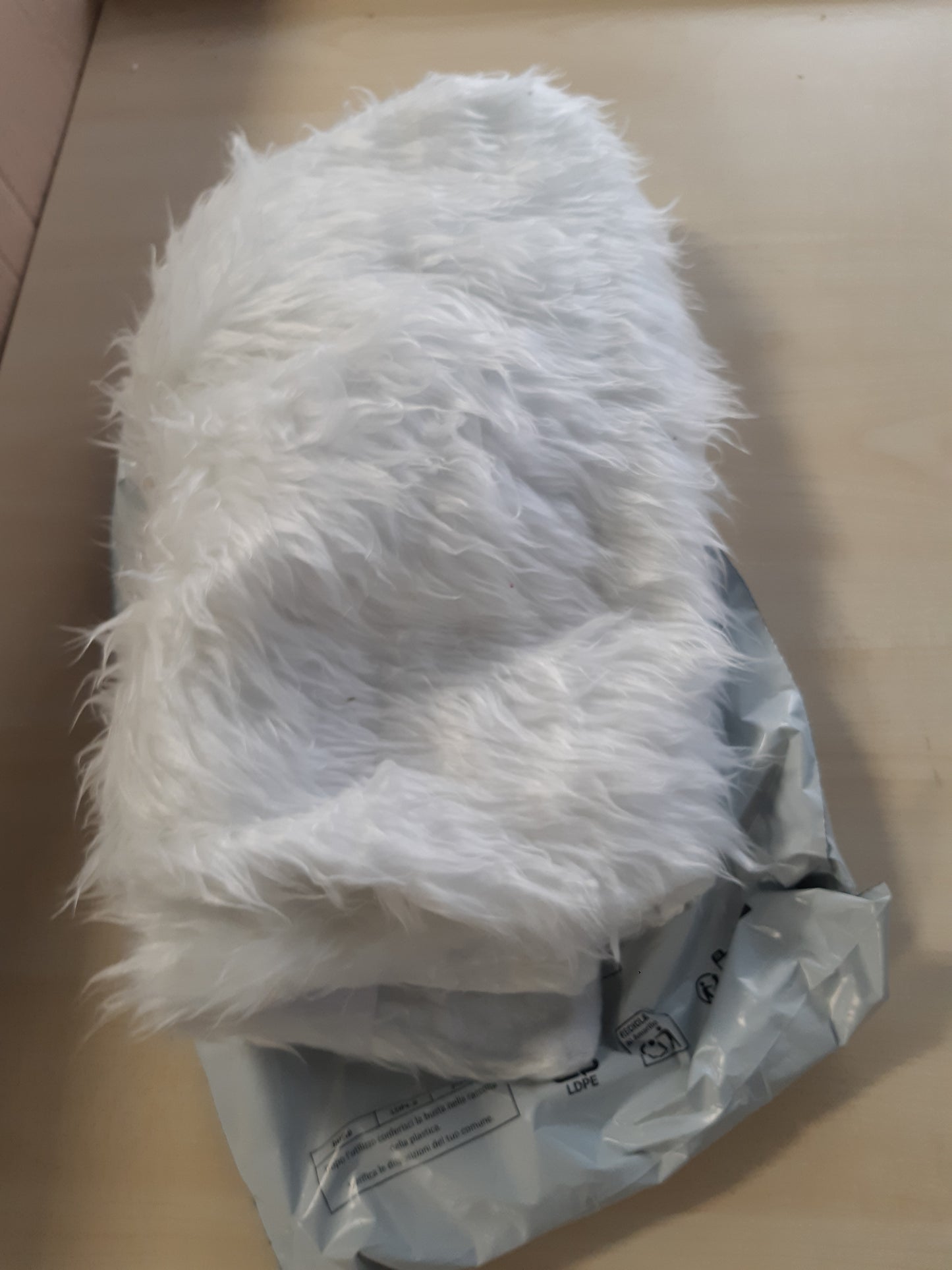 211306 - BATANIJE PËR PËMËN E KRISHTLINDJEVE prej Pellushi, 78cm, në formë Rrumbullakë, e Bardhë, me Lësh Artificial për Dekorimin e Pemës së Krishtlindjeve