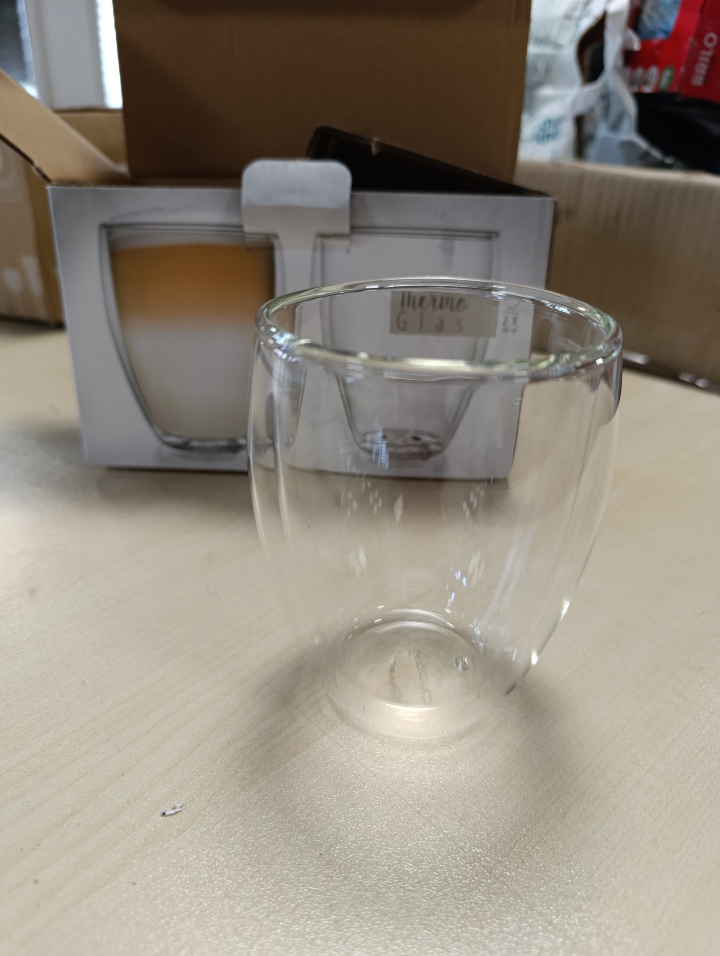 224405 - CREANO Filxhanë kapuçino 250ml 'DG-Hoch', set prej 1 copë, xham termik i madh me dy shtresa prej qelqi borosilikati