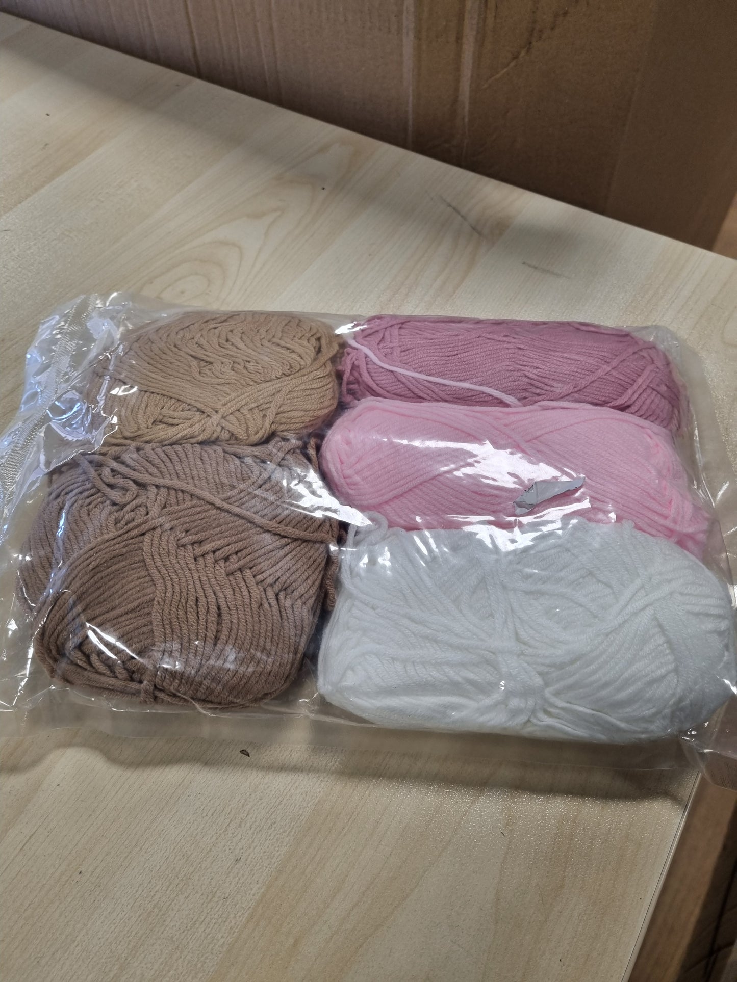 210346 - MAXEE Fije me Grep, Seti prej 250g (50g*5ngjyra) Lesh Akrilik për Thurje dhe Punime Artizanale, Fije Pambuku për Thurje me Dorë