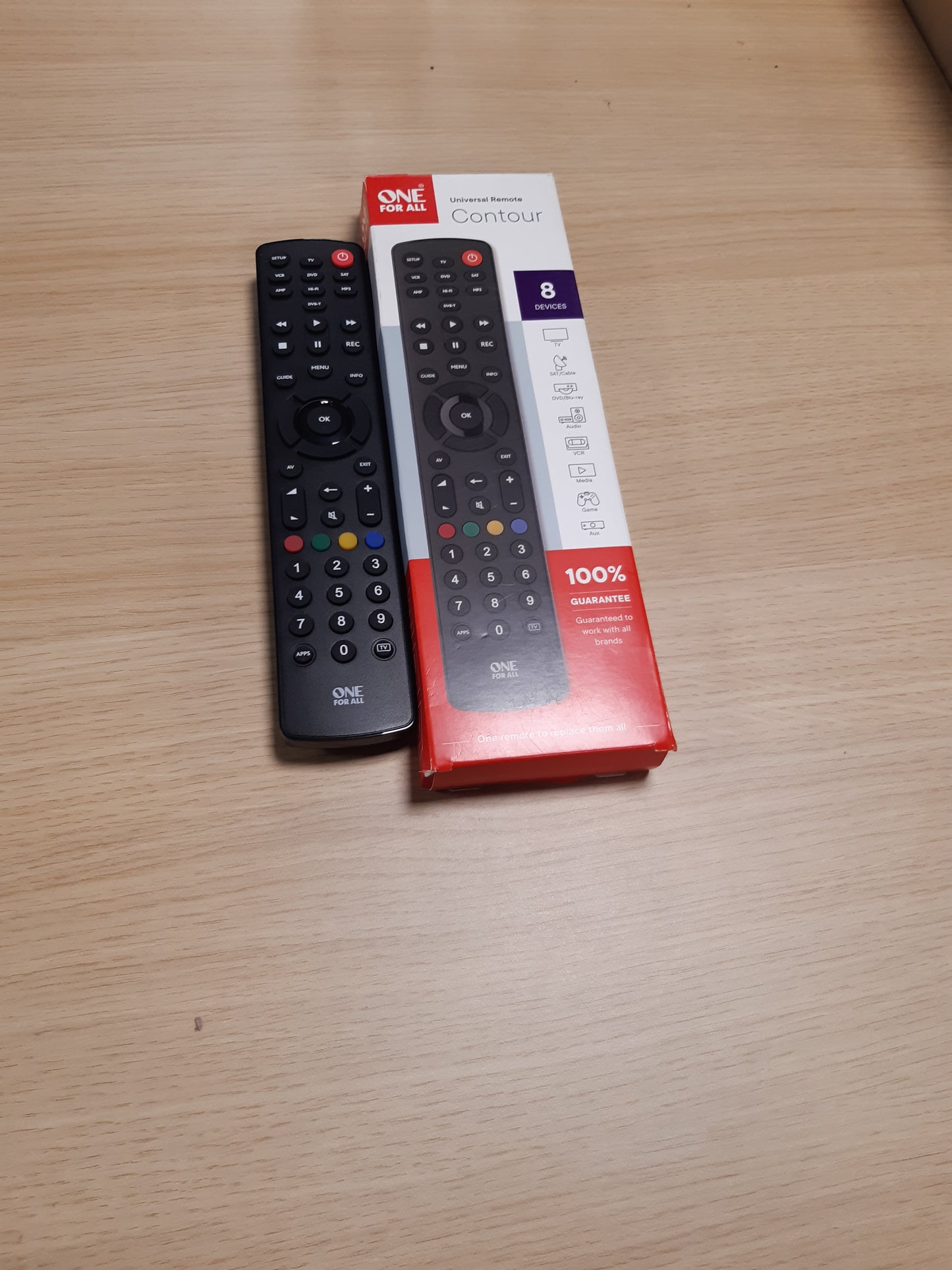 124725 - ONE FOR ALL Telekomandë Universale Contour 8 URC1280, E Zezë, Kompatibile me të Gjitha Markat