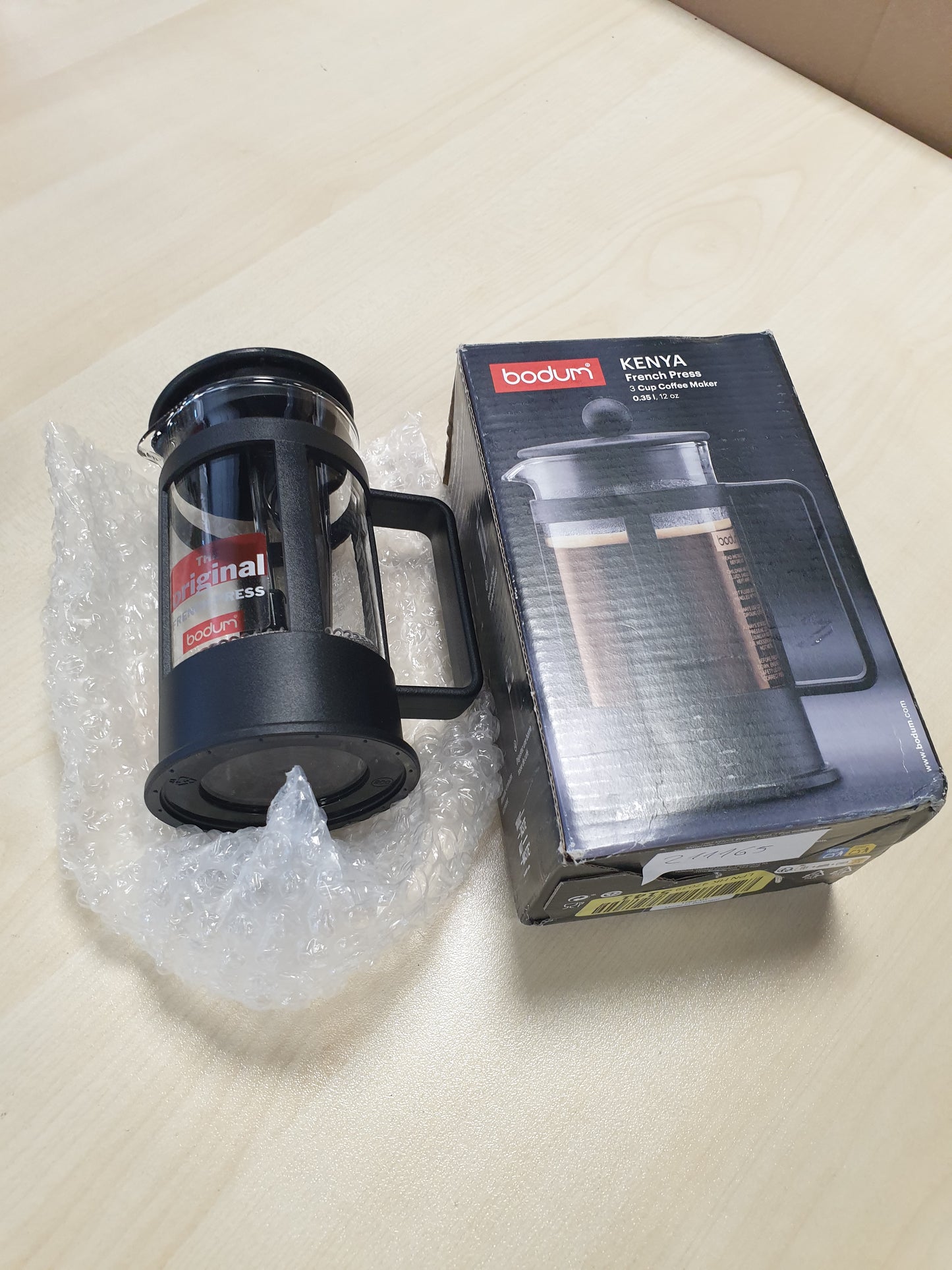 211165 - BODUM KENYA - Makinë Kafeje Manuale, Kapaciteti 350ml/3 Filxhanë, Materiali Qelqi Borosilikat dhe Çelik Inox, Mund të Lajet në Lavastovilje, E prodhuar në Portugali