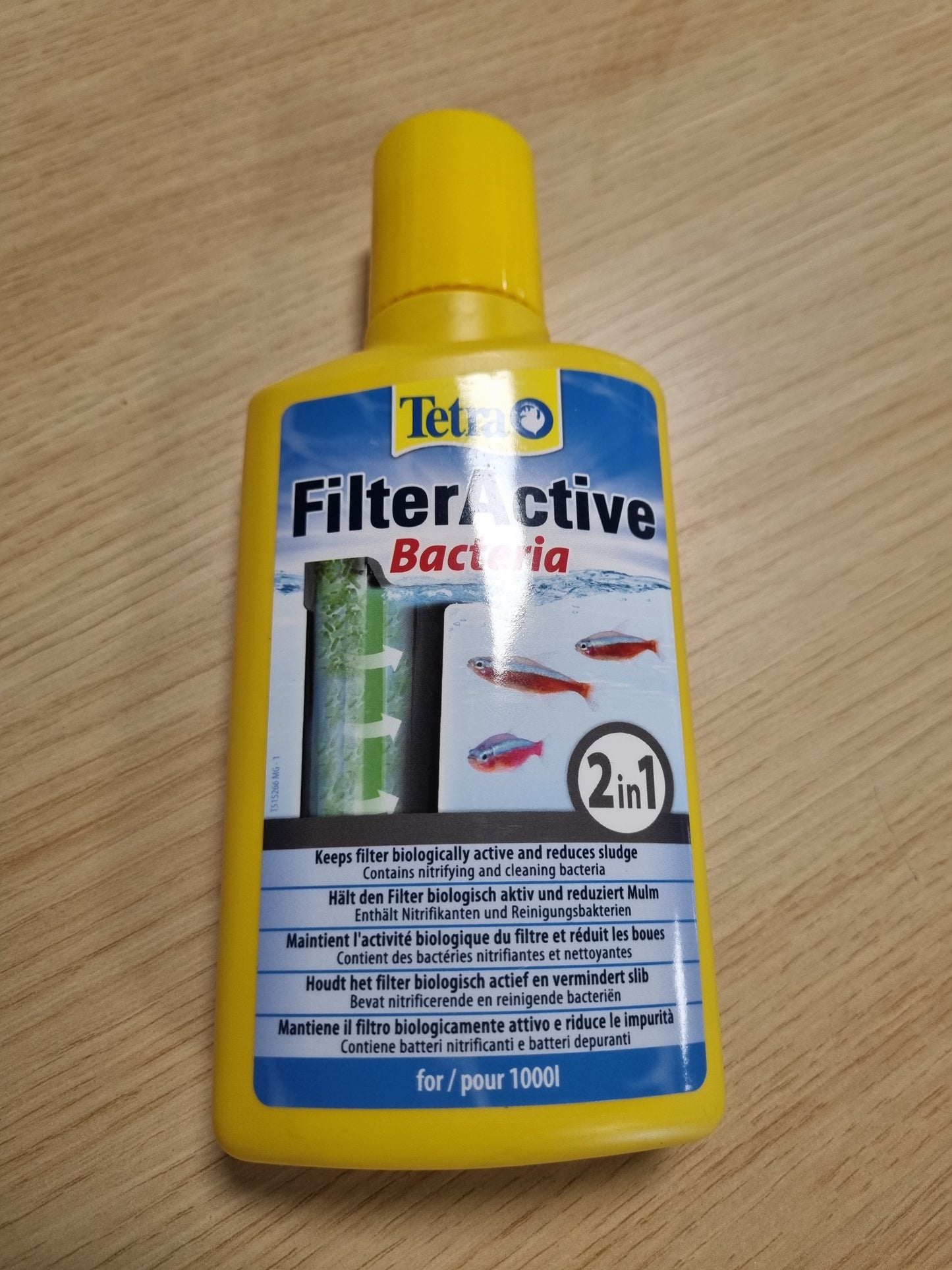 185383 - TETRA FilterActive Bacteria - Përzierje Baktereve të Gjalla dhe Baktereve Pastruese, 2-në-1, Zvogëlon Llumin dhe Mbetjet, 250 ml