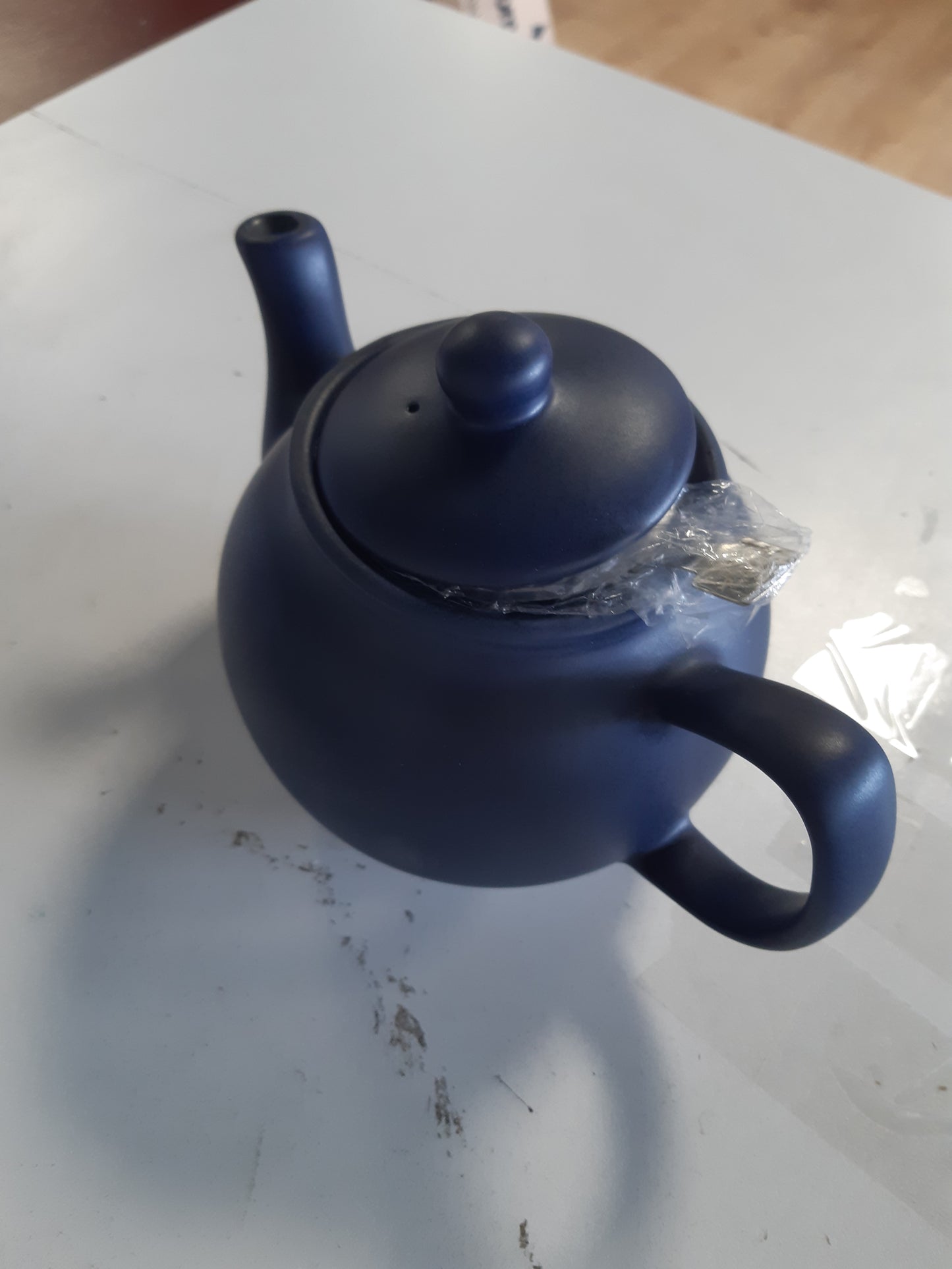 183258 - ÇAJNIKU PRICE & KENSINGTON Anglez me Infuzor për 6 Filxhanë, i Bërë nga Gresi i Cilësisë së Lartë, Blu Mat, i Sigurt për Mikrovalë dhe Lavastovilje