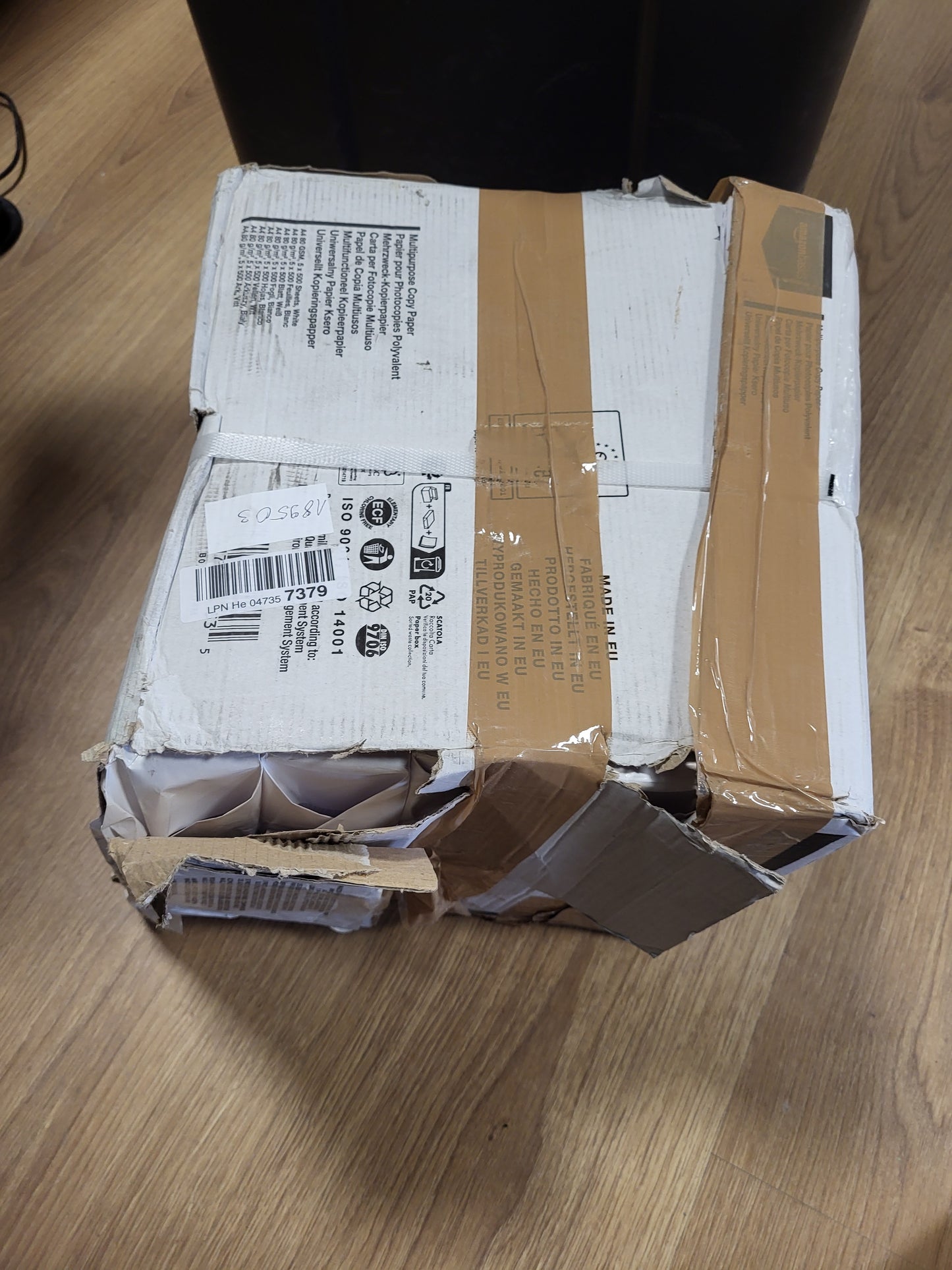 189503 - AMAZON BASICS Letër Printimi Shumëpërdorimëshe A4, 80gsm, 2500 copë (5 pako me 500 copë), e bardhë