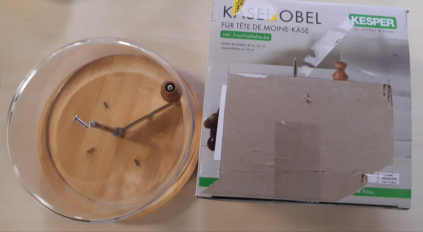 133546 - KESPER Prerës Djathi me Kapak, Nga Druri, Ngjyra Kafe, Diametri 21cm