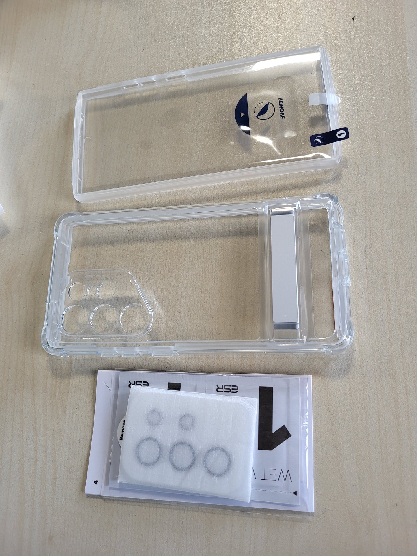 267250 - ESR Mbrojtëse për Samsung Galaxy S24 Ultra, me kornizë mbrojtëse shtesë përpara dhe 3 mënyra mbështetëse, mbulesë mbështetëse e fortë kundër goditjeve, transparente