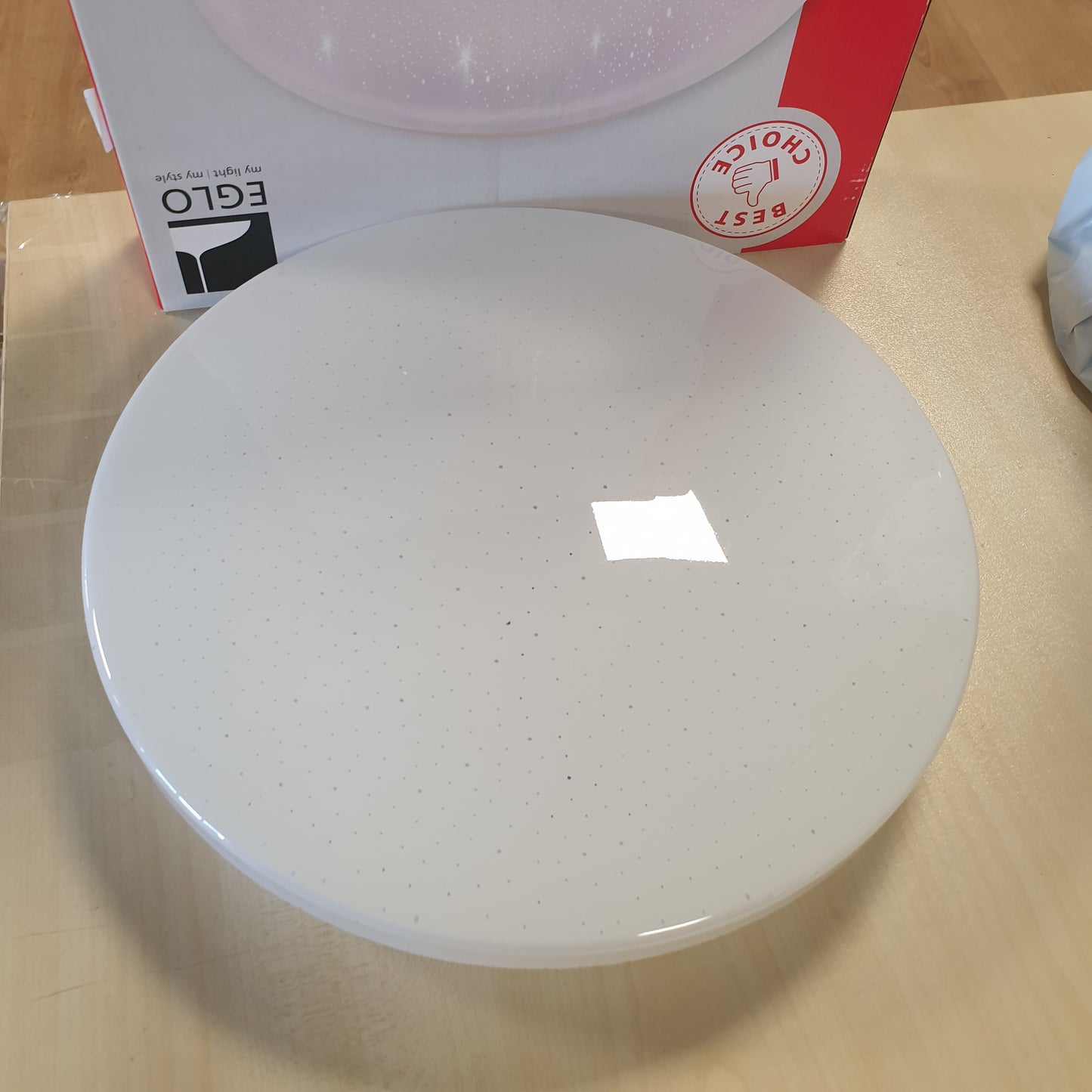 242262 - EGLO Llambë tavani Pogliola-S, Ø 31 cm, dritë tavani LED me efekt kristali, llambë dhome ndenjeje me 1 dritë e bërë prej çeliku dhe plastike, llambë e bardhë