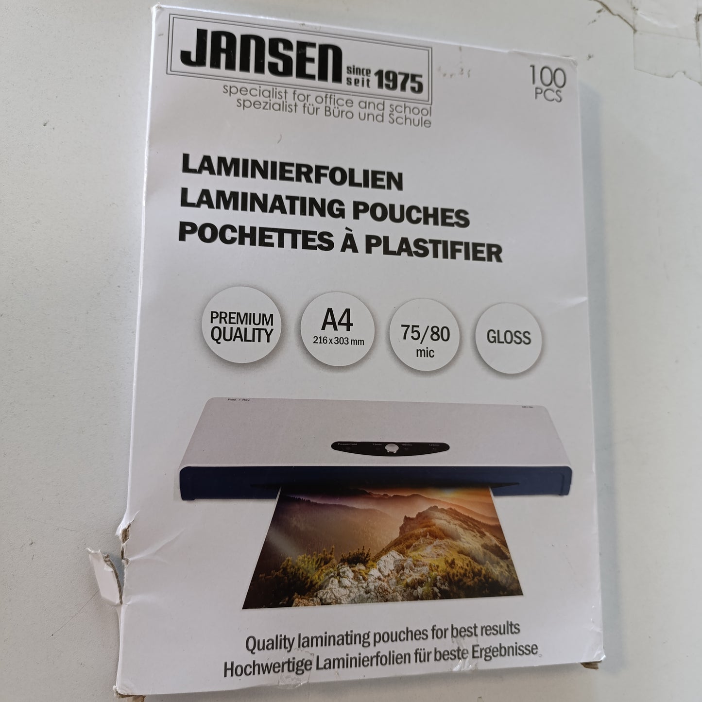 267387 - Jansen Qese laminimi A4, 75/80 mikron, Paketim me 100 copë