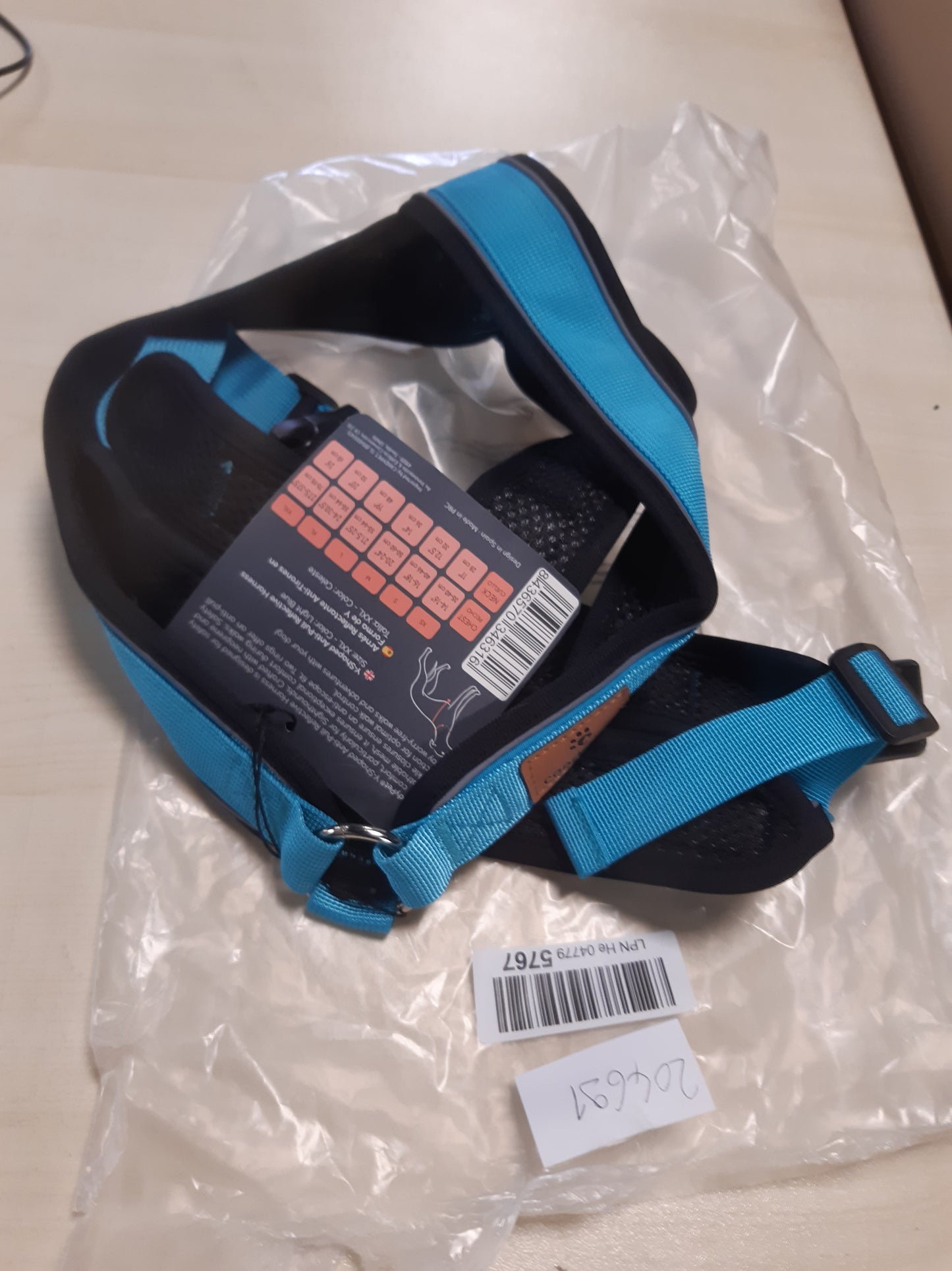 204691 - PARZMORE Qafe reflektuese në formë Y për qen, e përshtatshme për raca si Italian Greyhound, Whippet, Greyhound dhe Podenco, blu qielli, madhësia XXL, e ajrosur dhe e qëndrueshme