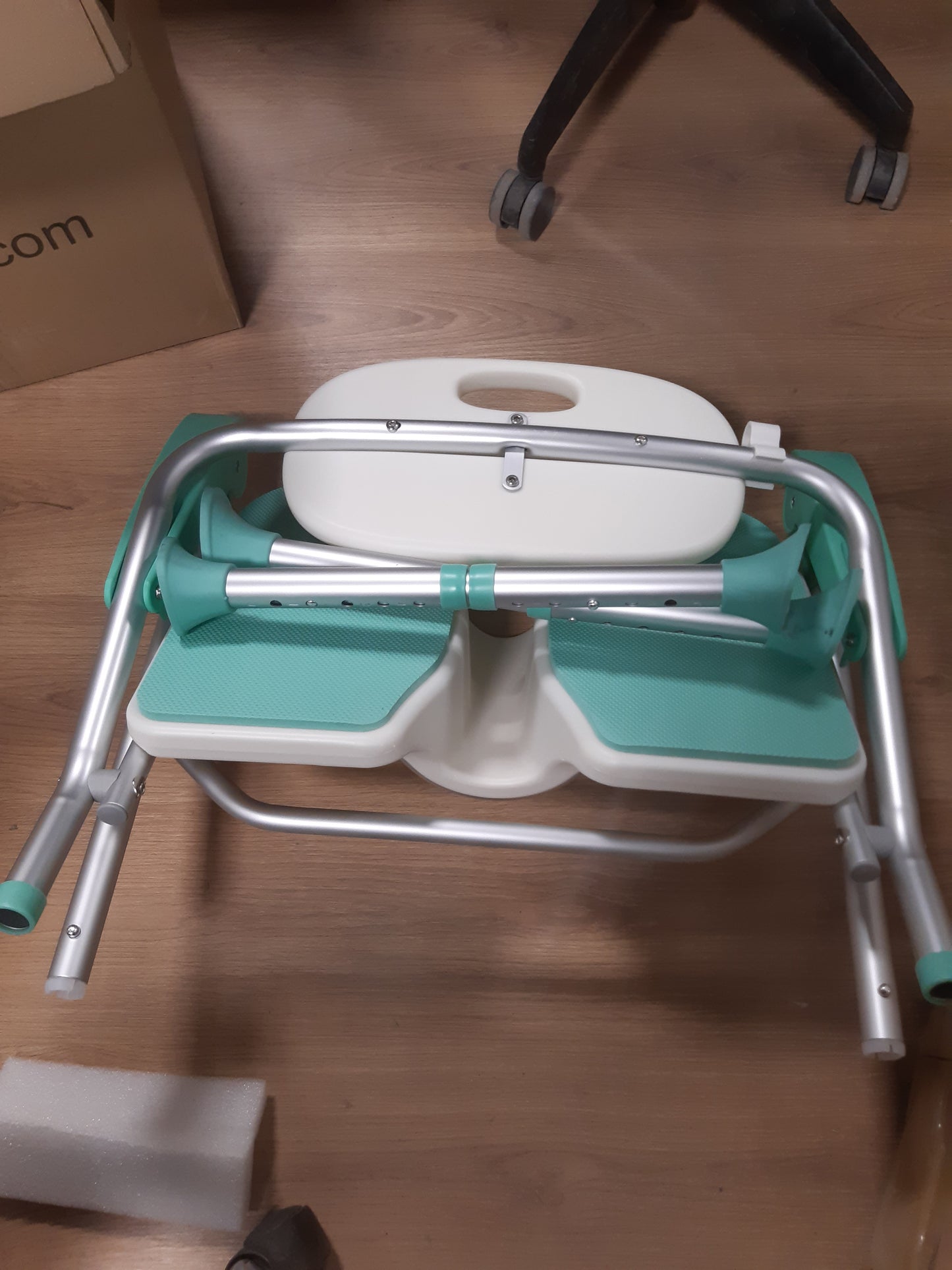 204077 - AITX 3D - Karrige dushi e palosshme, vetëpastruese dhe e rregullueshme në lartësi, për të moshuar dhe të rritur me aftësi të kufizuara, jo-rrëshqitëse, Pesha e mbajtur 150kg - 58cm